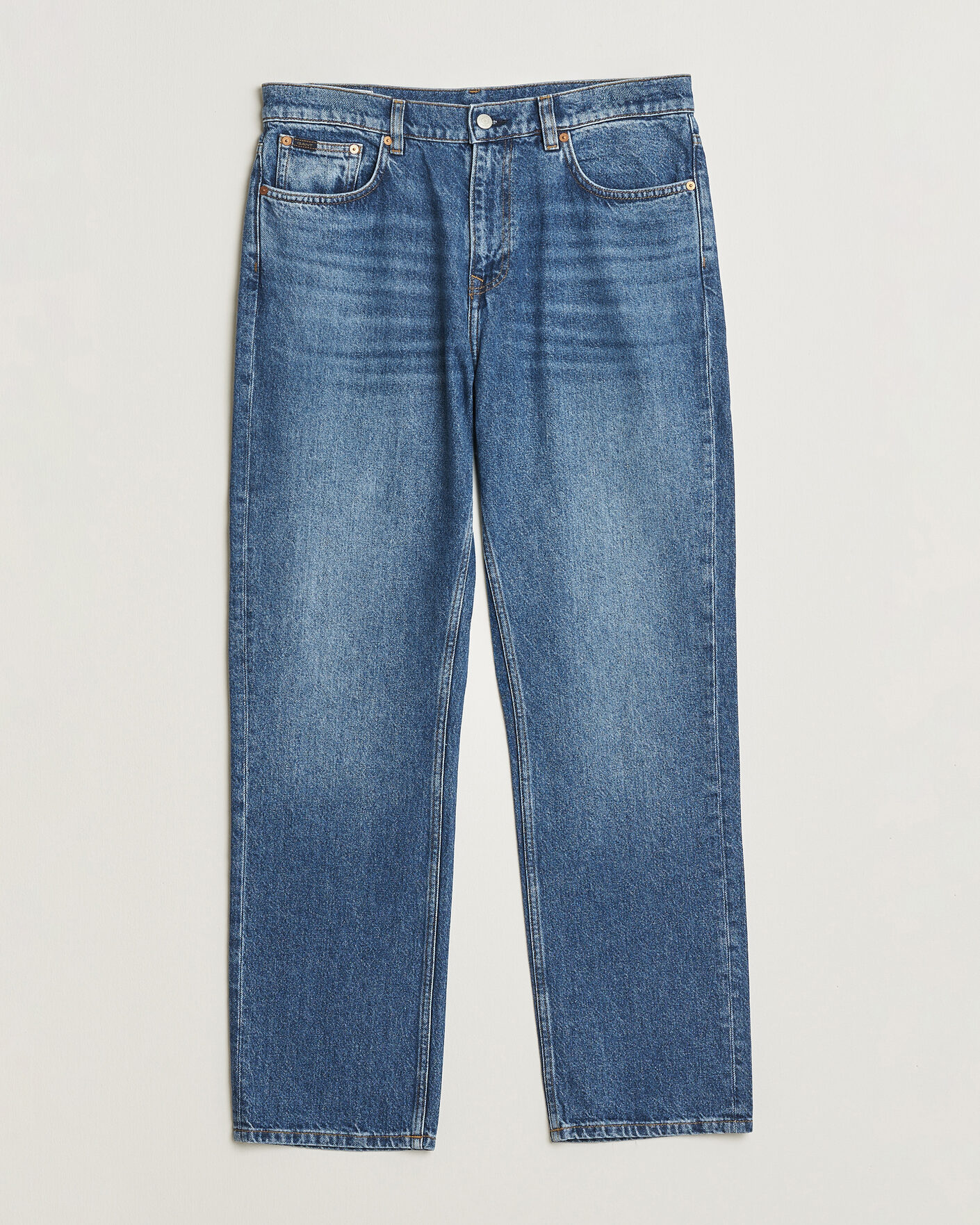 Homme | Pantalons | Gant | Straight Fit Jeans Mid Blue Worn In