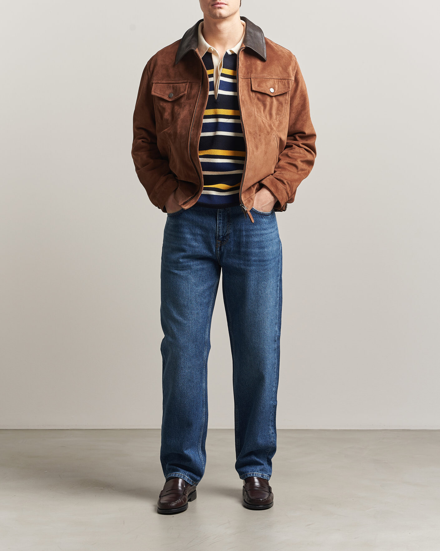 Homme | Pantalons | Gant | Straight Fit Jeans Mid Blue Worn In