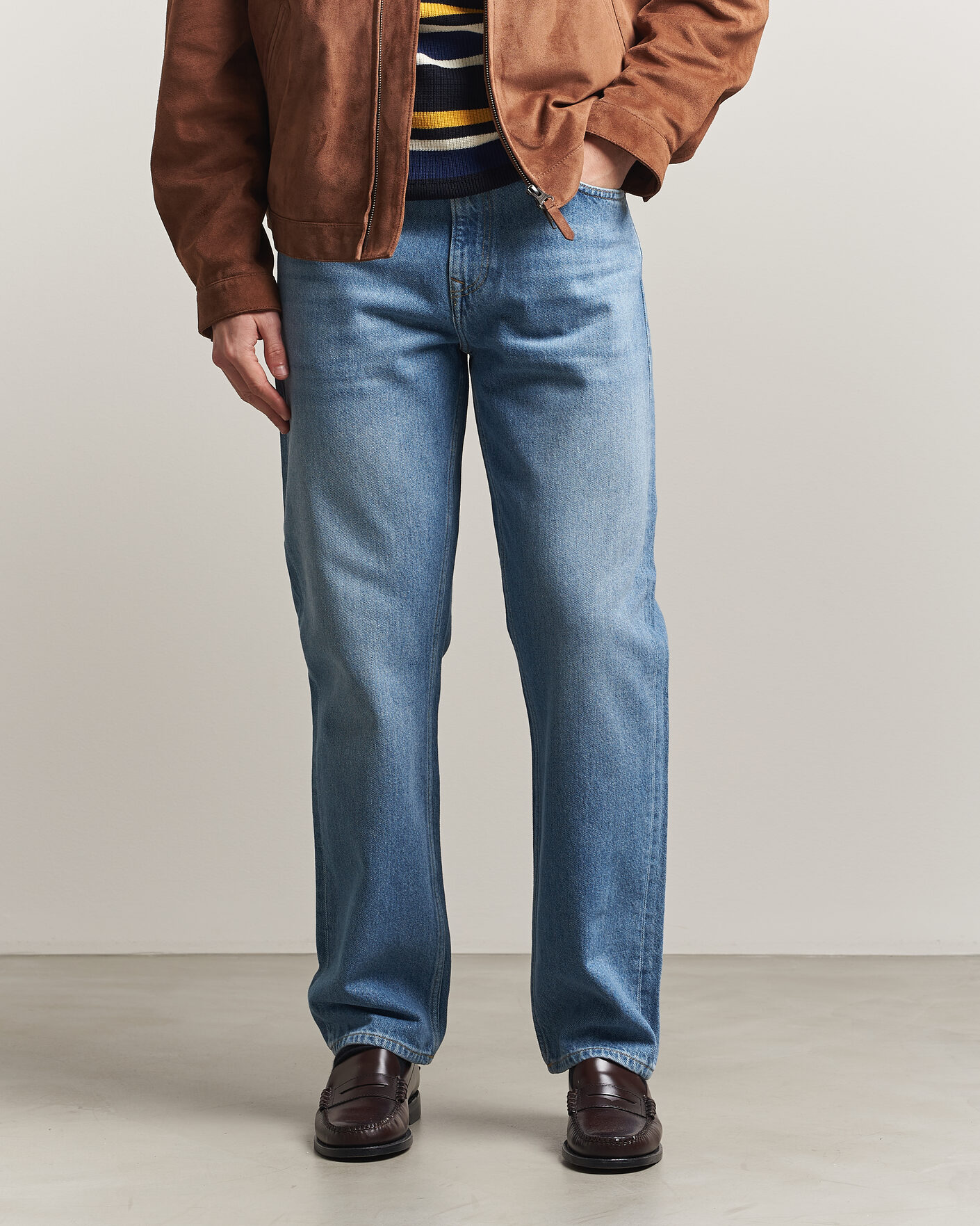 Homme | Jeans | GANT | Straight Fit Jeans Semi Light Blue Worn In