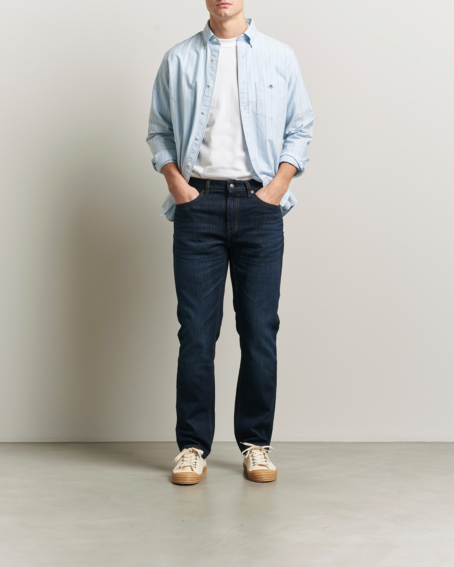Homme | Pantalons | Gant | Regular Fit Jeans Dark Blue Broken In