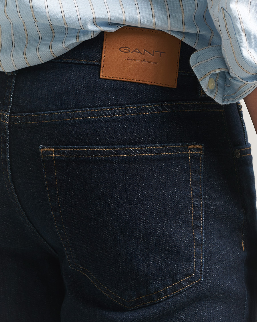 Homme | Jeans | GANT | Regular Fit Jeans Dark Blue Broken In