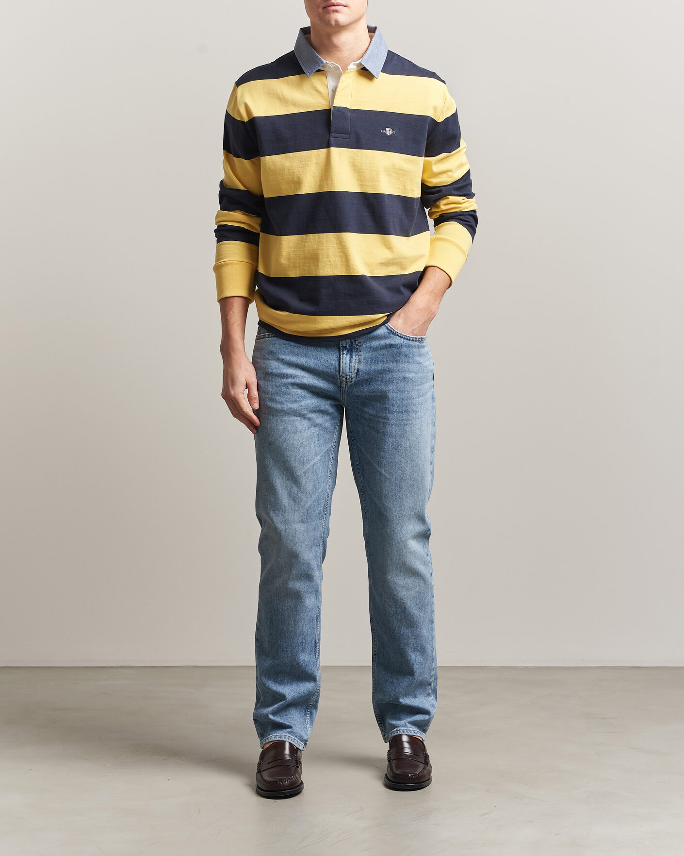 Homme | Pantalons | Gant | Regular Fit Jeans Semi Light Blue Worn In