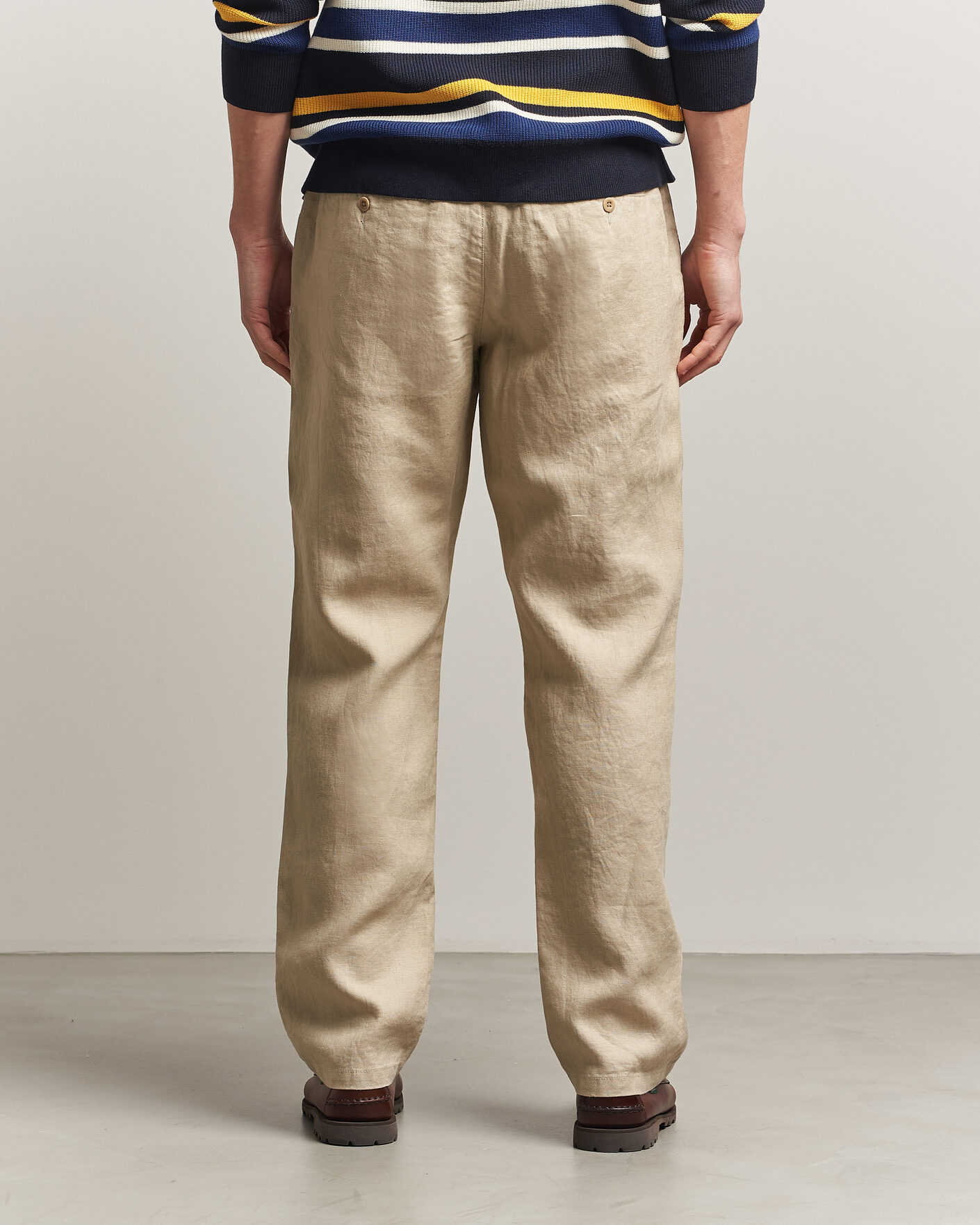 Homme | Pantalons | Gant | Regular Fit Linen Drawstring Pants Oat Beige