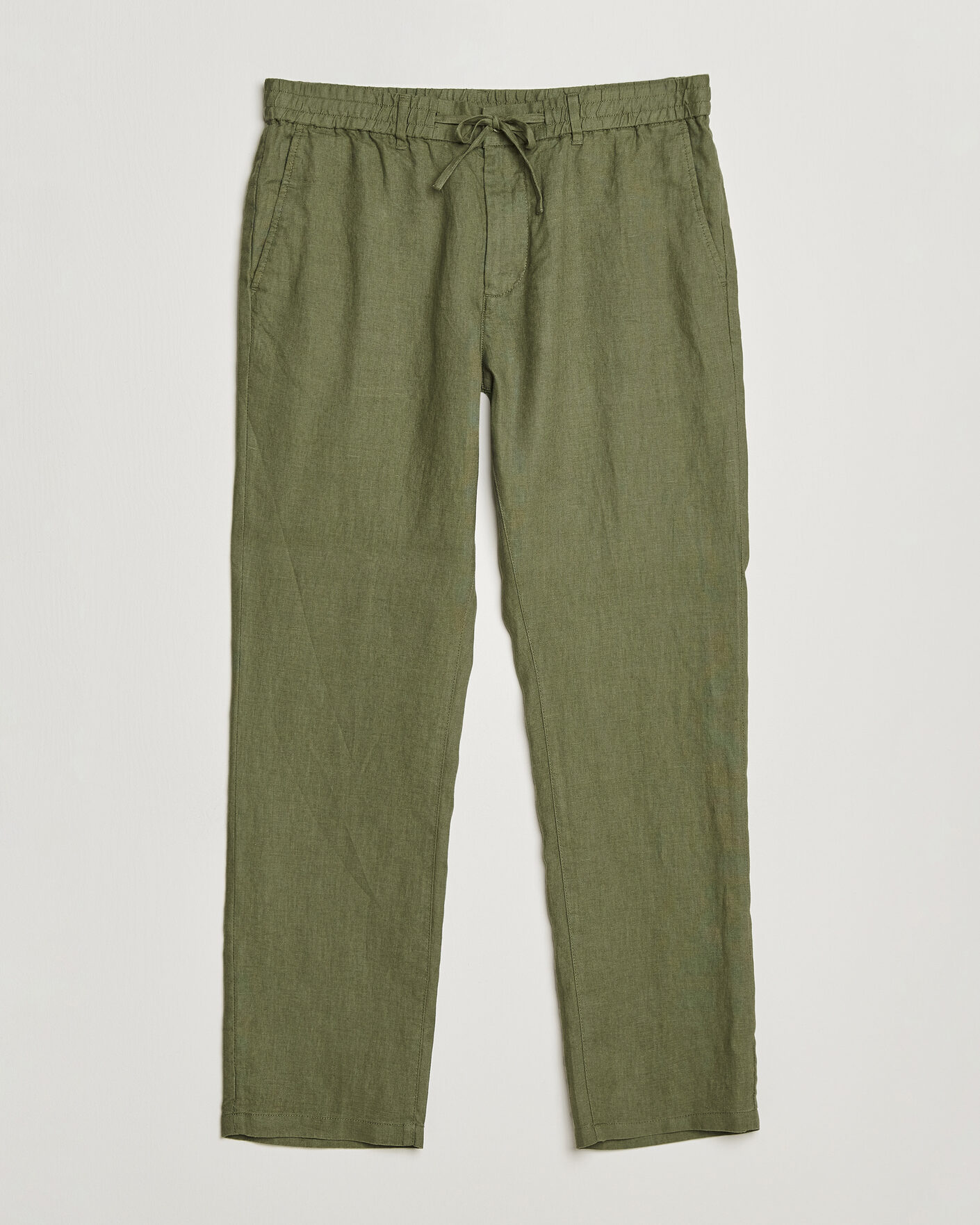 Homme | Pantalons | Gant | Regular Fit Linen Drawstring Pants Dry Herb Green