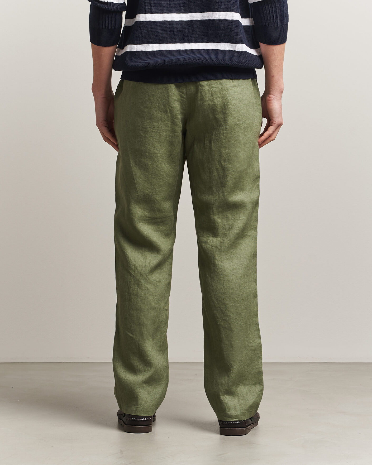 Homme | Pantalons | GANT | Regular Fit Linen Drawstring Pants Dry Herb Green