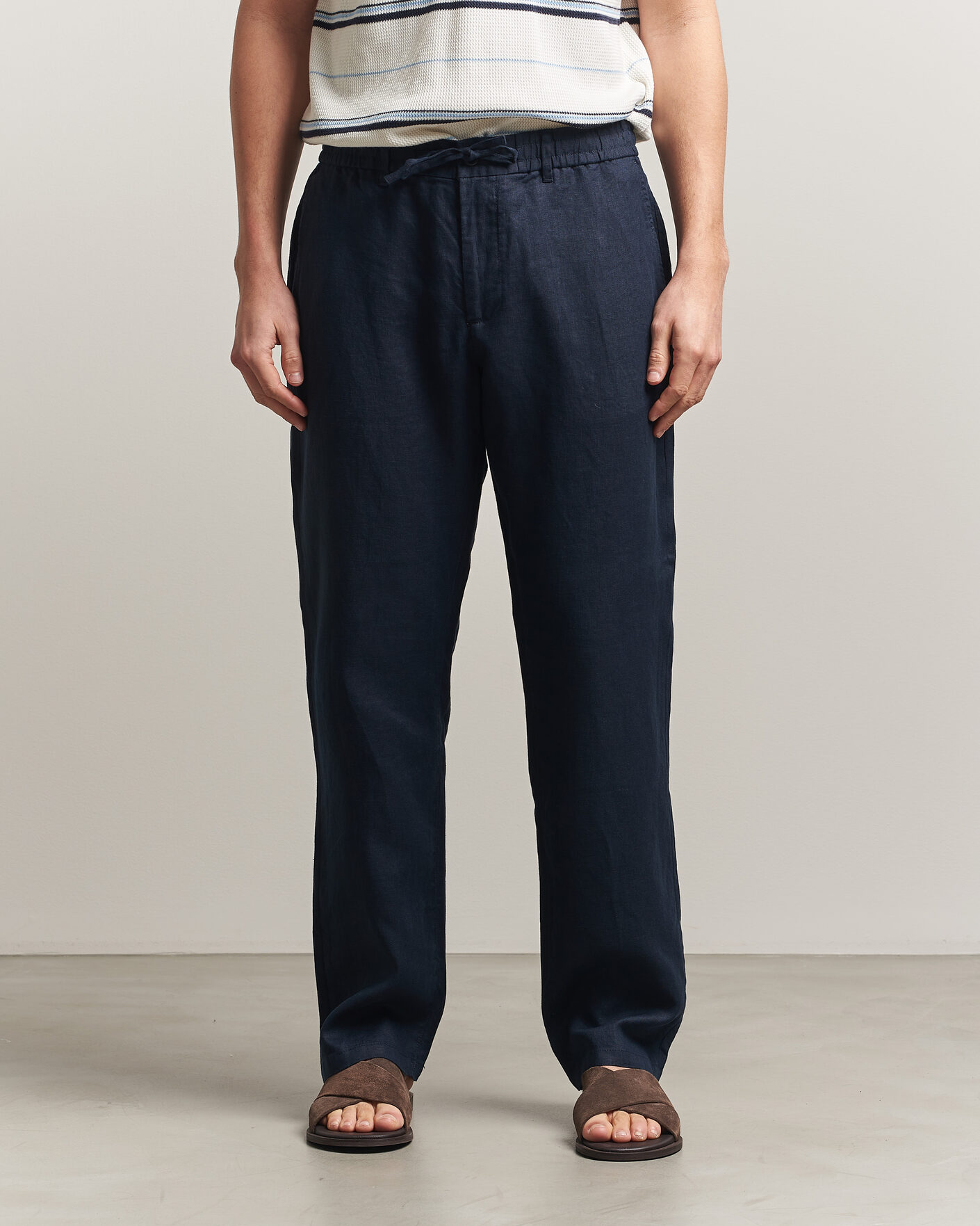 Homme | Pantalons | GANT | Regular Fit Linen Drawstring Pants Evening Blue