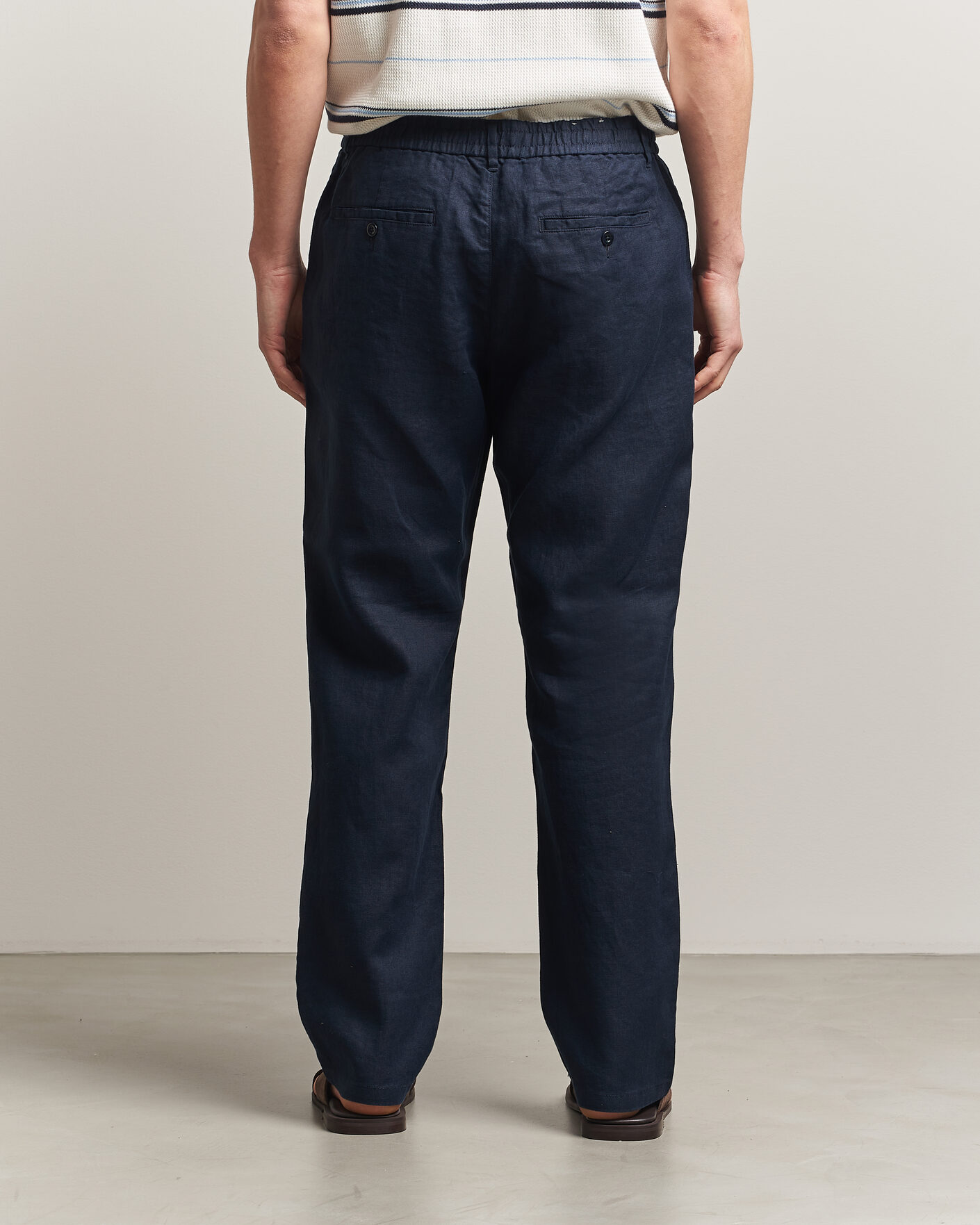 Homme | Pantalons | Gant | Regular Fit Linen Drawstring Pants Evening Blue