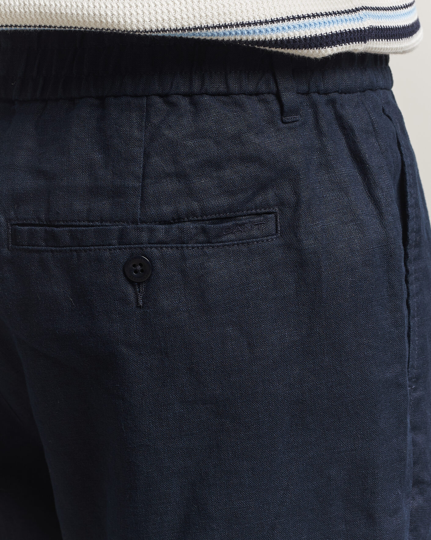 Homme | Pantalons | GANT | Regular Fit Linen Drawstring Pants Evening Blue