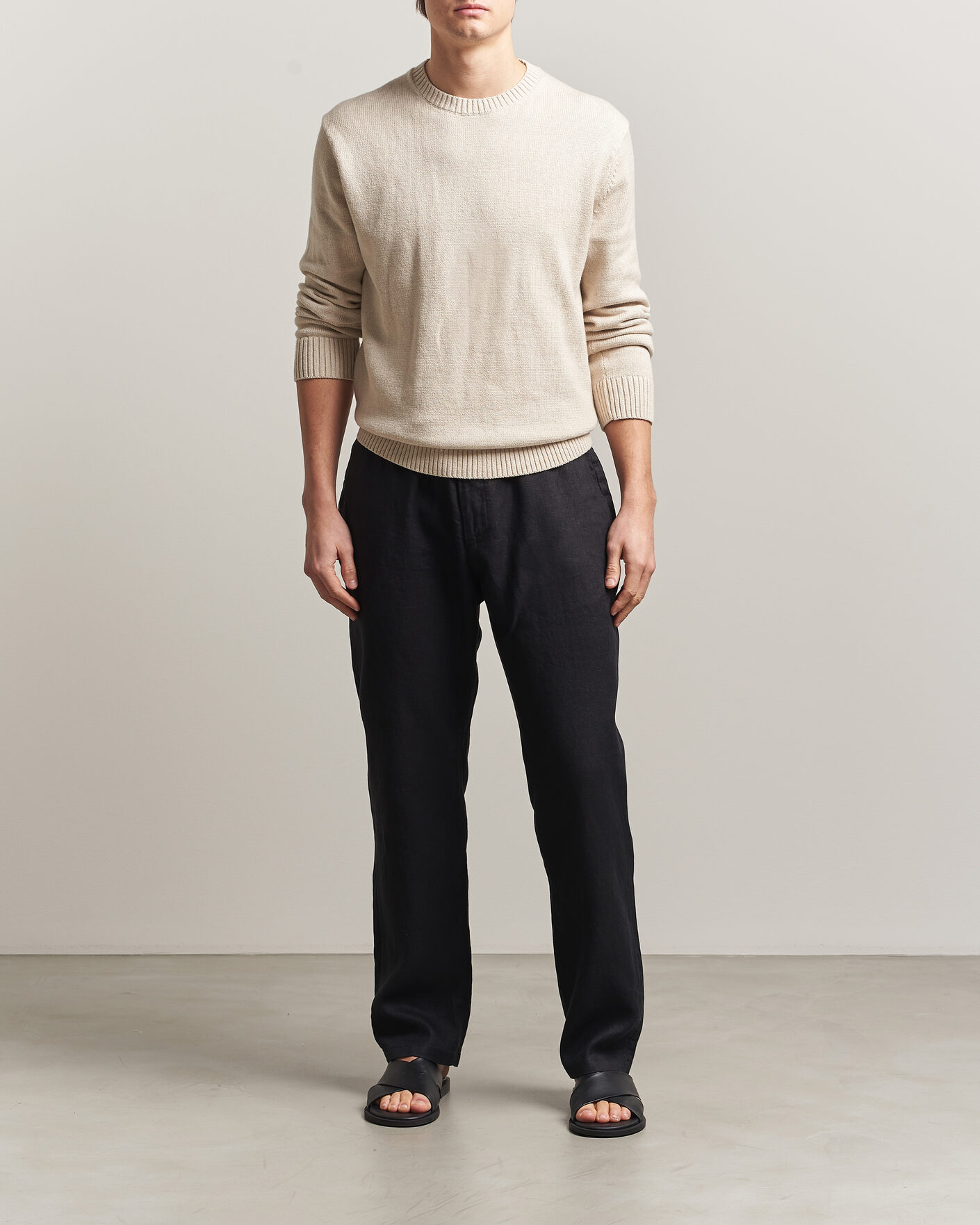 Homme | Pantalons | Gant | Regular Fit Linen Drawstring Pants Black