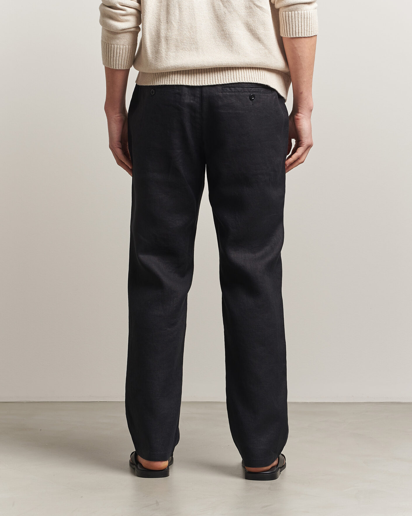 Homme | Pantalons | Gant | Regular Fit Linen Drawstring Pants Black