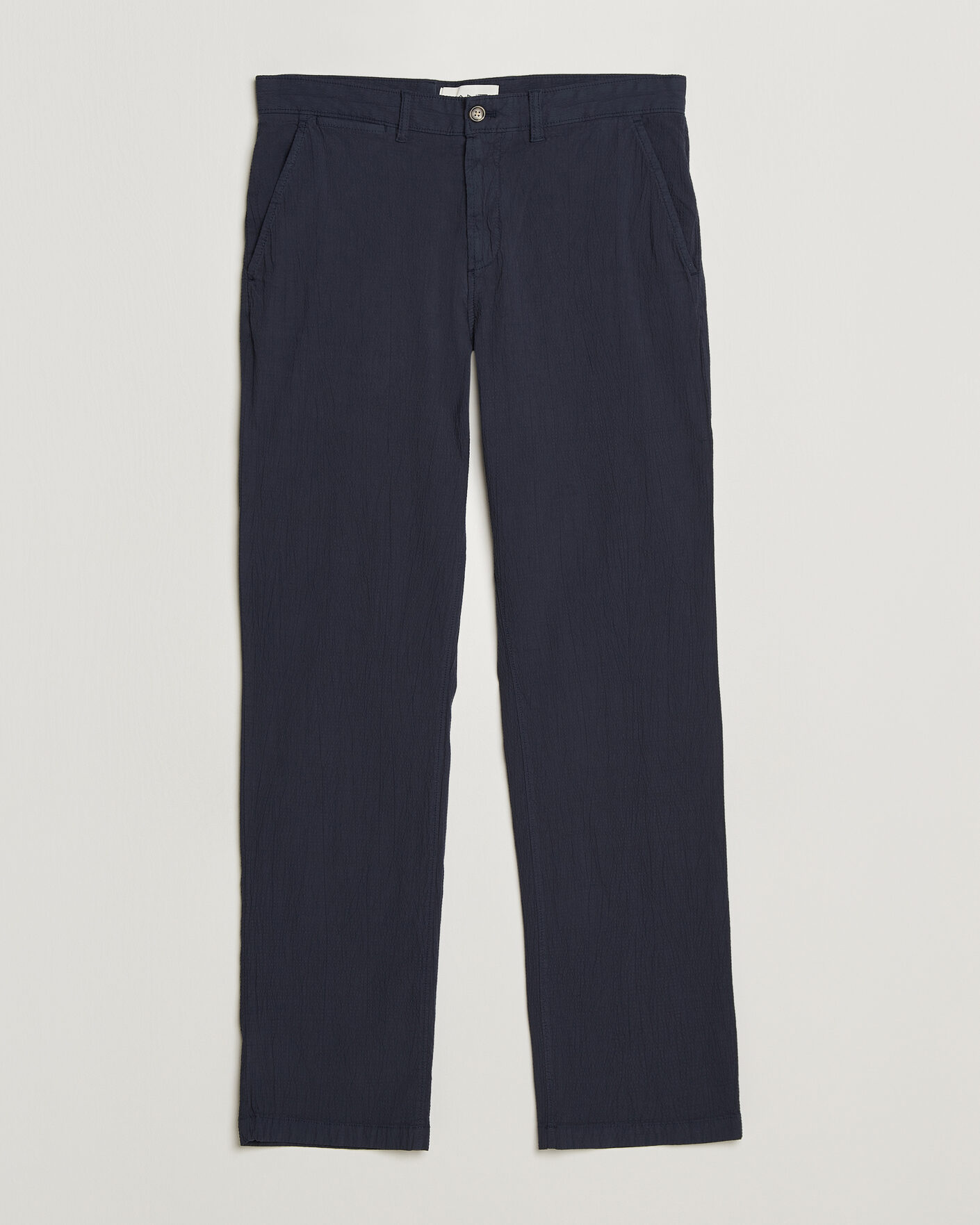 Homme | Pantalons | Gant | Regular Fit Garment Dyed Seersucker Pants Evening Blue