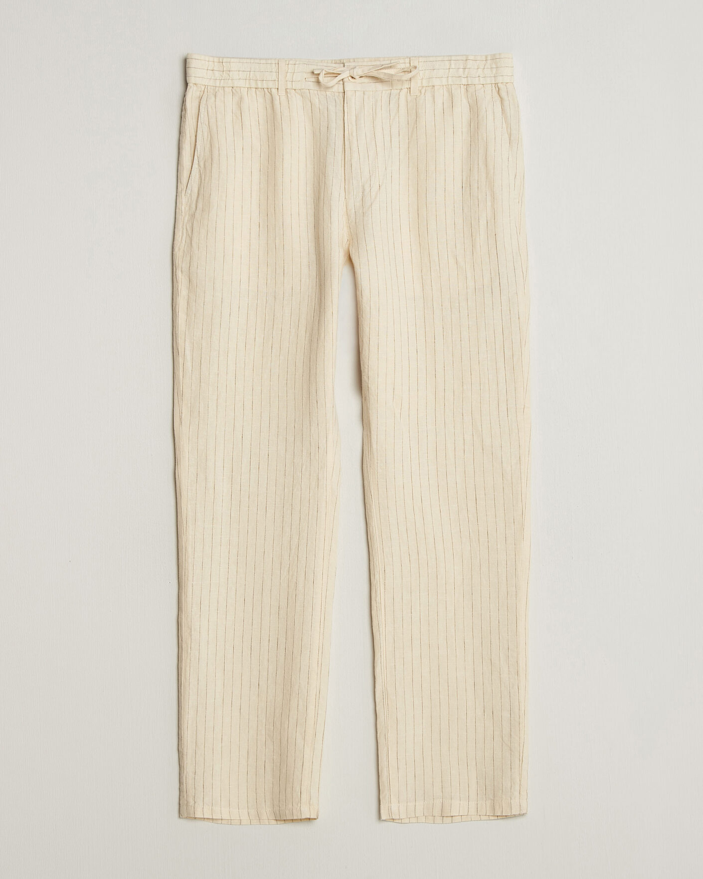 Homme | Pantalons | Gant | Regular Fit Striped Linen Drawstring Pants Faded Beige