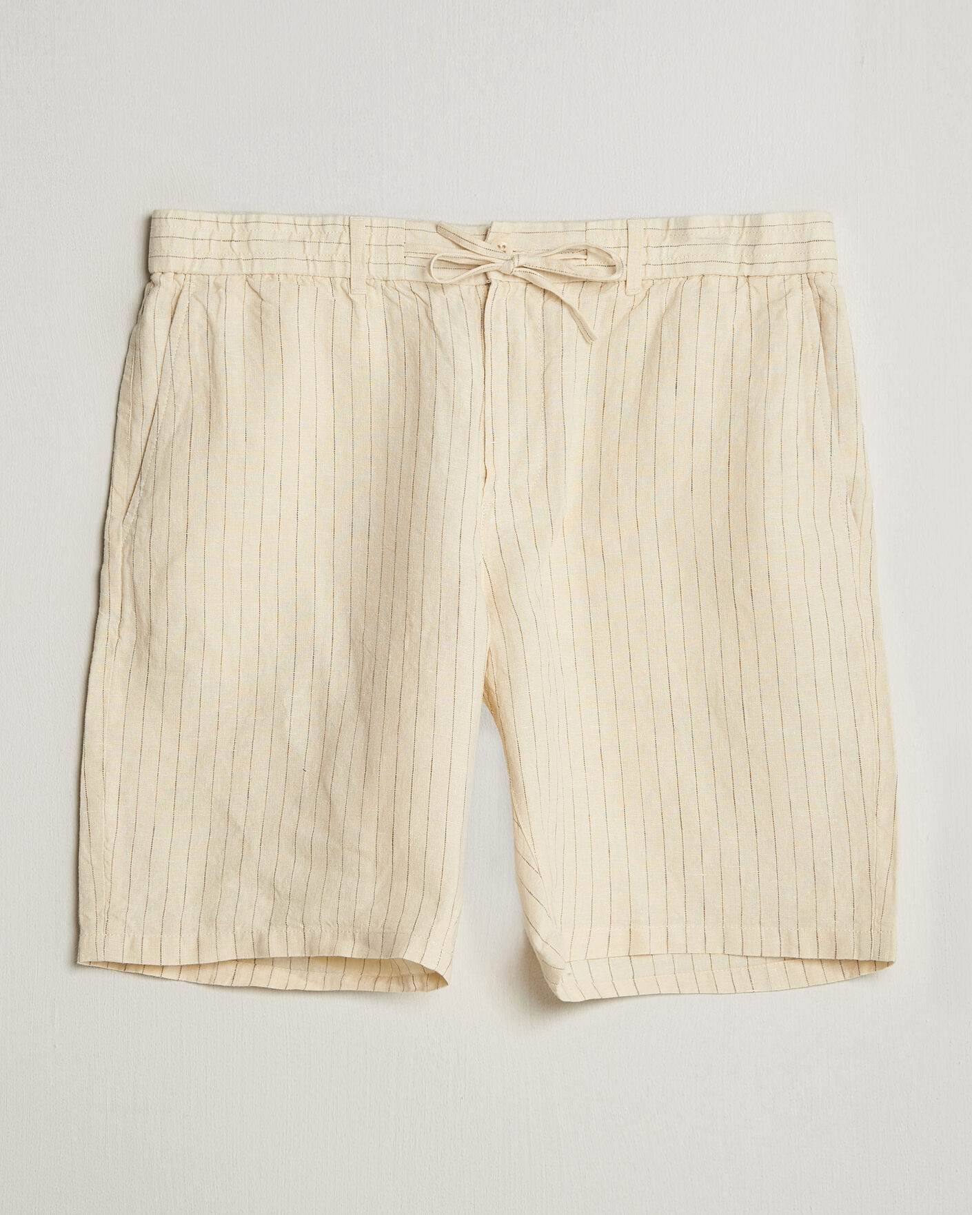 Homme | Shorts | Gant | Regular Fit Striped Linen Drawstring Shorts Faded Beige