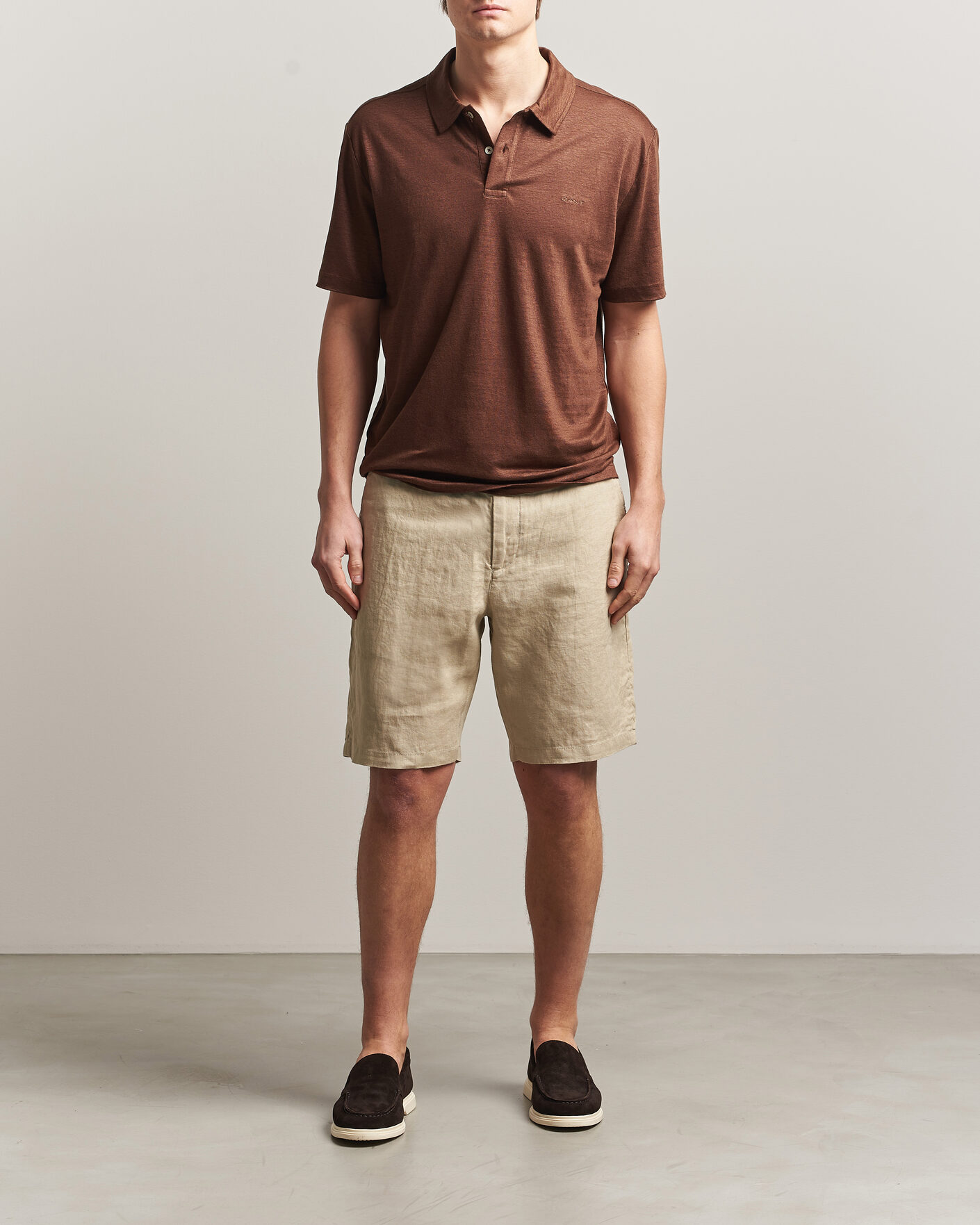 Homme | Shorts | GANT | Regular Fit Linen Drawstring Shorts Oat Beige
