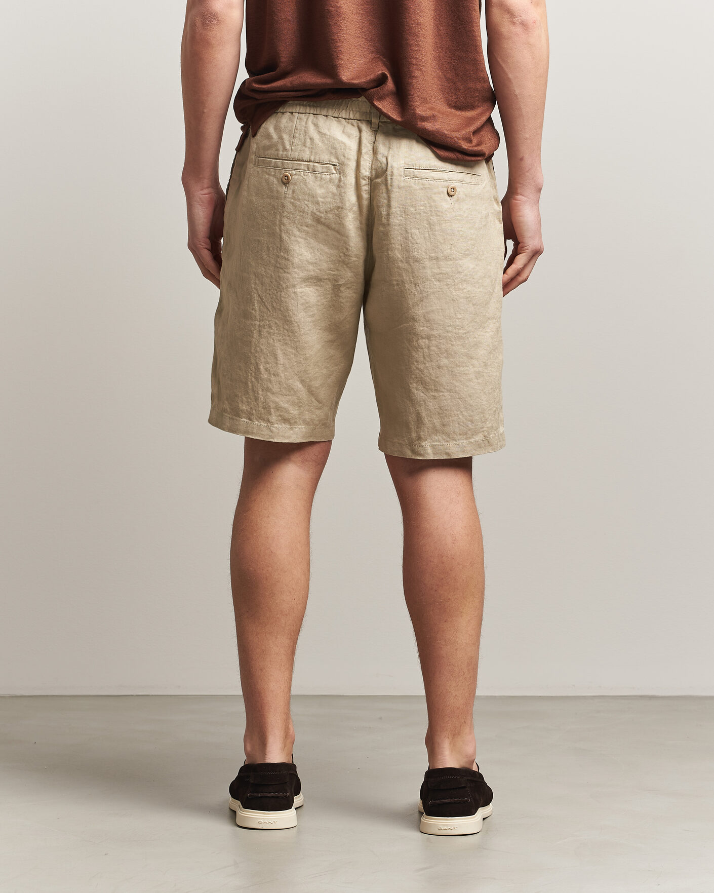 Homme | Shorts | Gant | Regular Fit Linen Drawstring Shorts Oat Beige