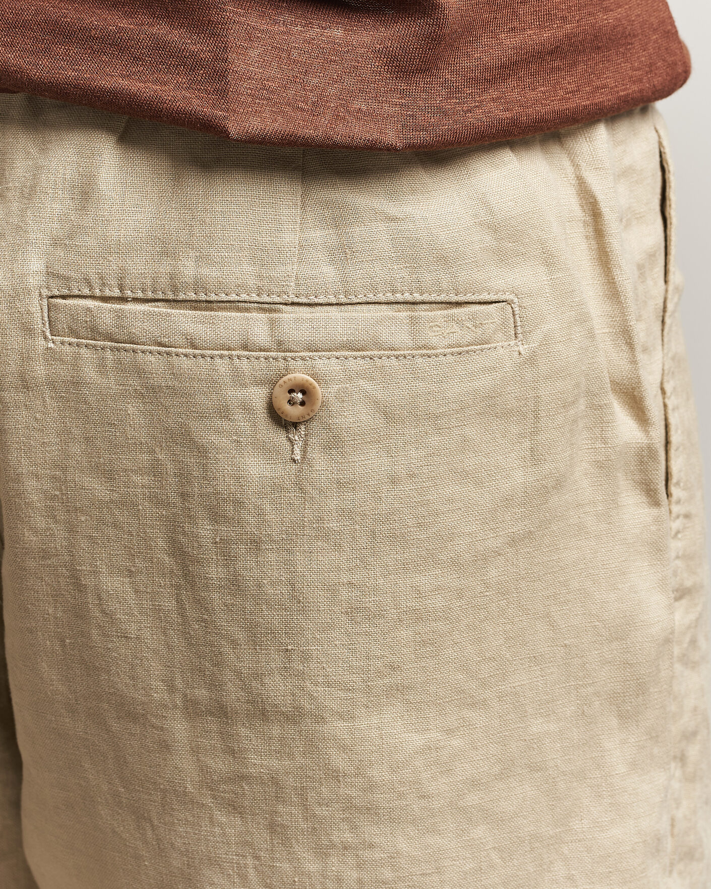 Homme | Shorts | GANT | Regular Fit Linen Drawstring Shorts Oat Beige