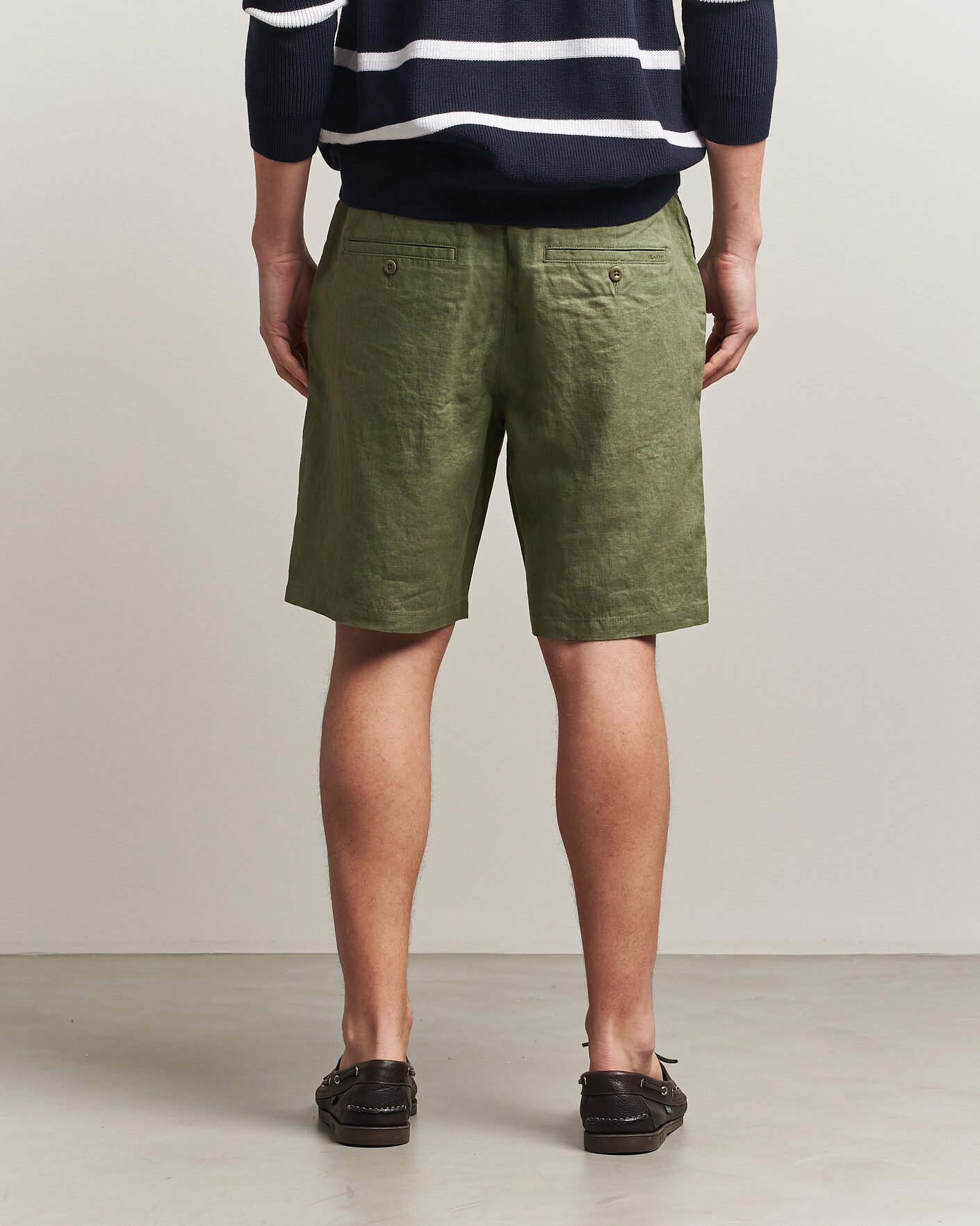 Homme | Shorts | Gant | Regular Fit Linen Drawstring Shorts Dry Herb Green