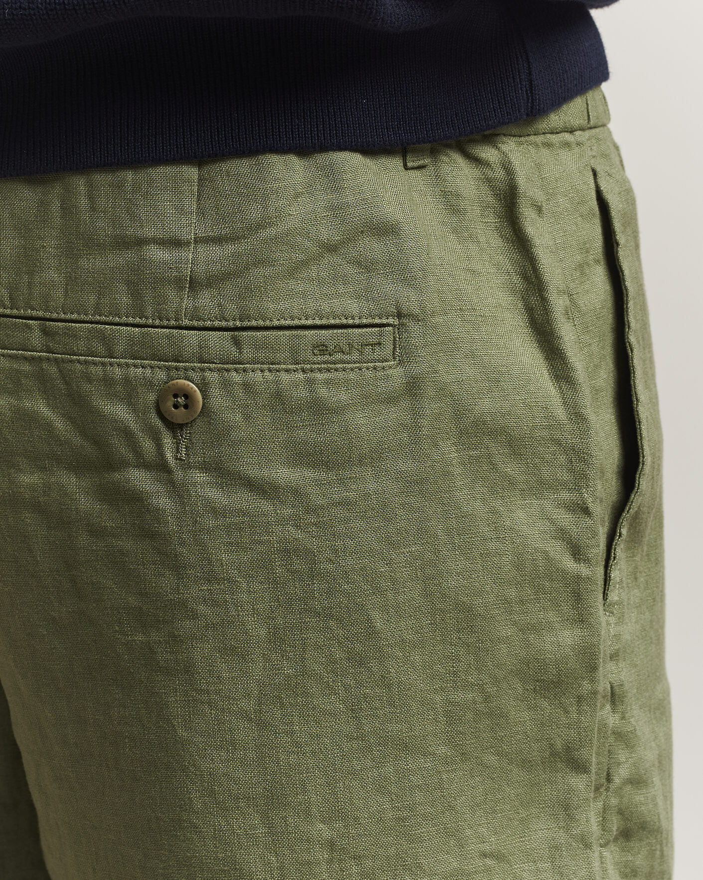 Homme | Shorts | GANT | Regular Fit Linen Drawstring Shorts Dry Herb Green