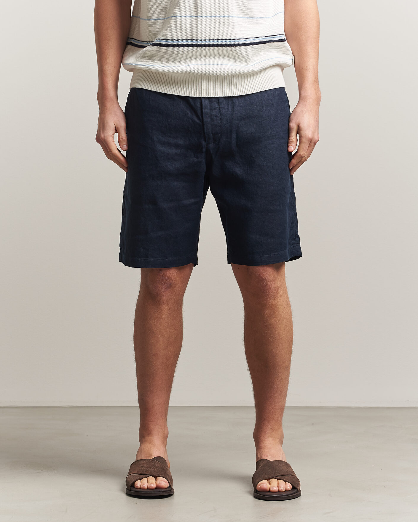 Homme | Shorts | Gant | Regular Fit Linen Drawstring Shorts Evening Blue