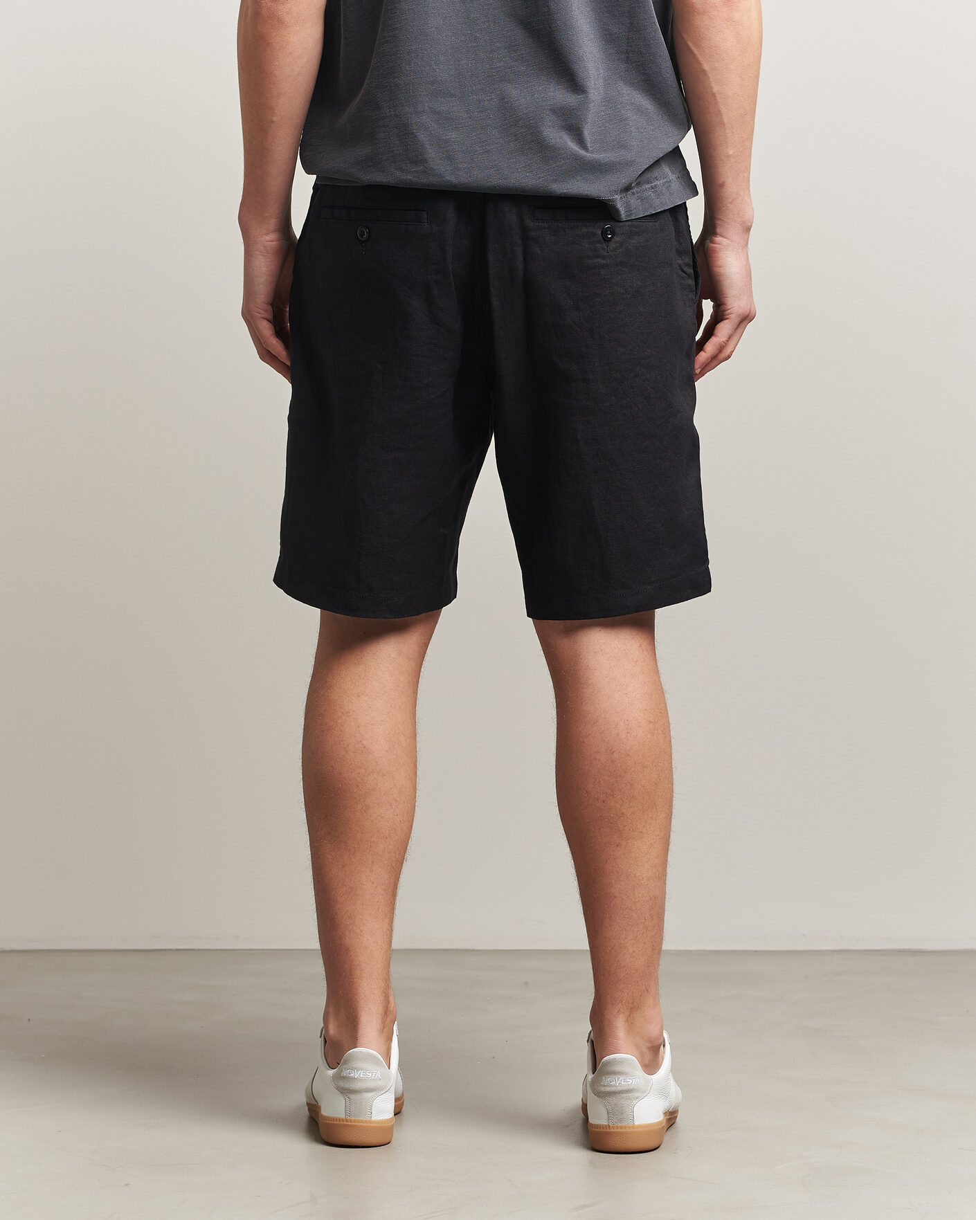 Homme | Shorts | Gant | Regular Fit Linen Drawstring Shorts Black