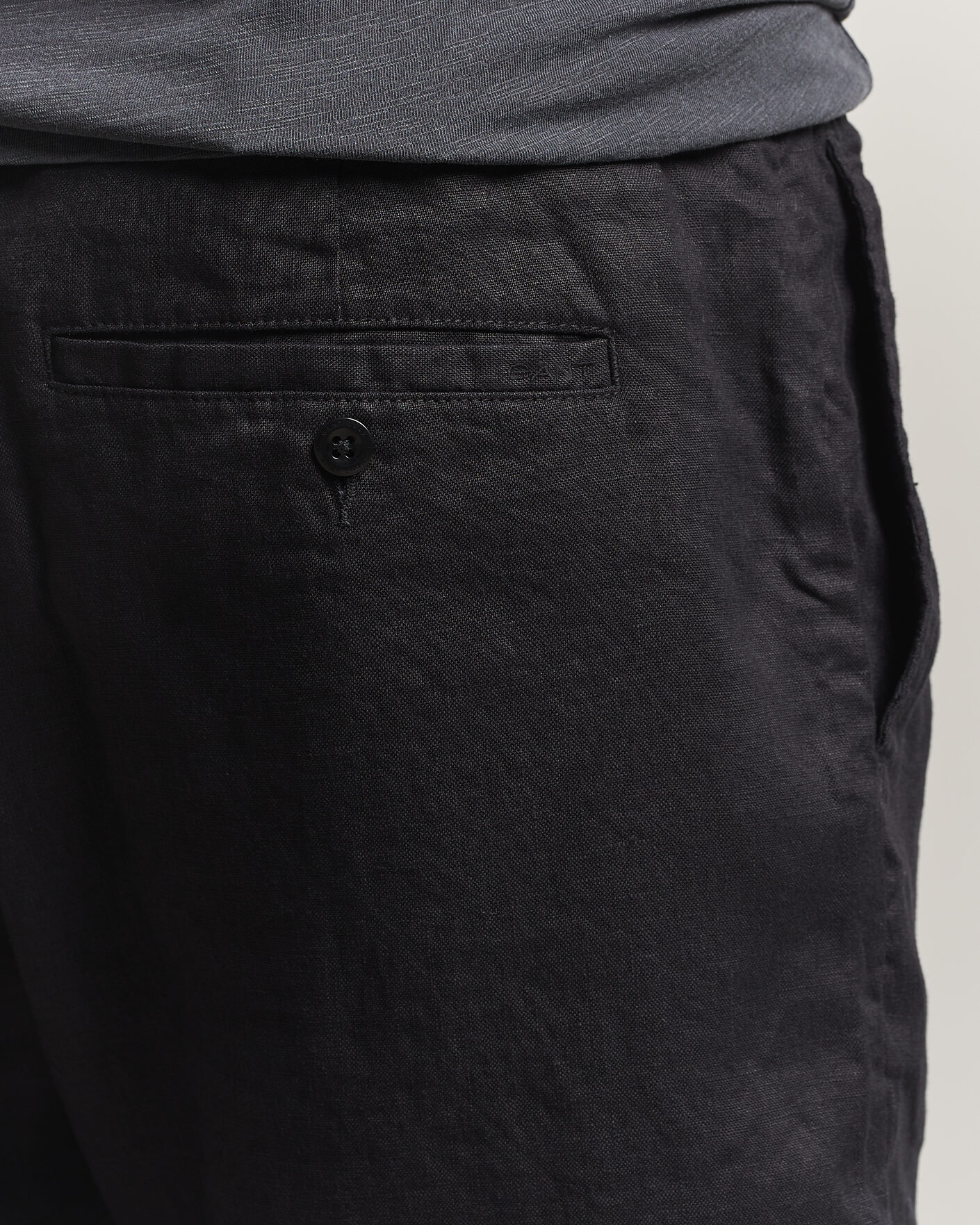 Homme | Shorts | Gant | Regular Fit Linen Drawstring Shorts Black