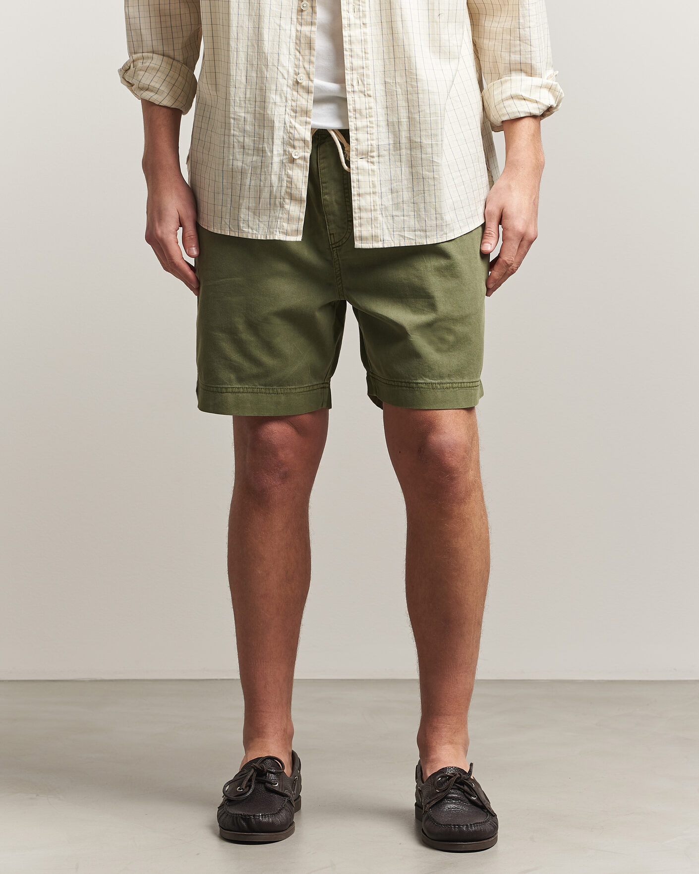 Homme | Shorts | Gant | Regular Fit Sunfaded Drawstring Dry Herb Green