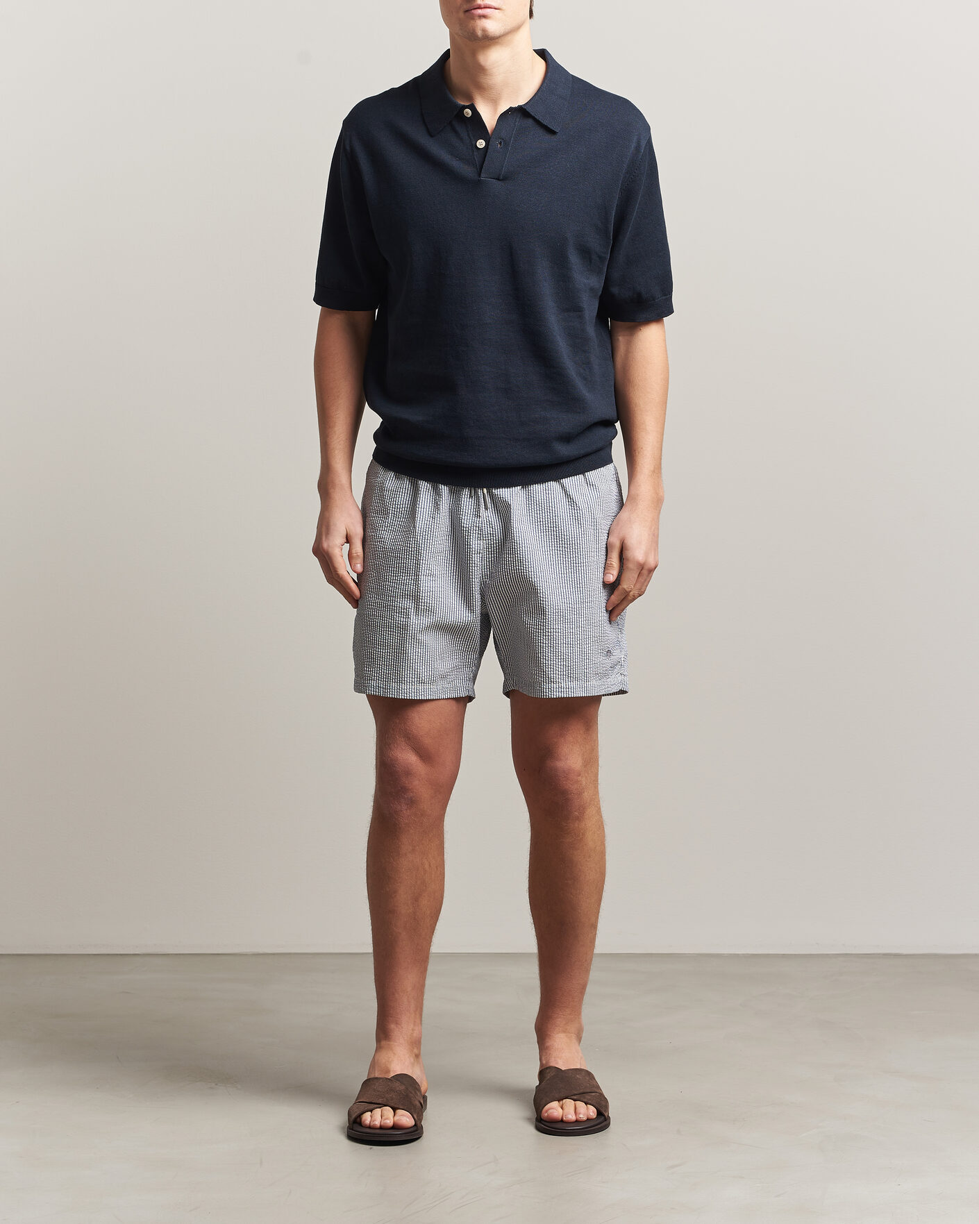 Homme | Maillots De Bain | GANT | Seersucker Striped Swimshorts Vintage Blue