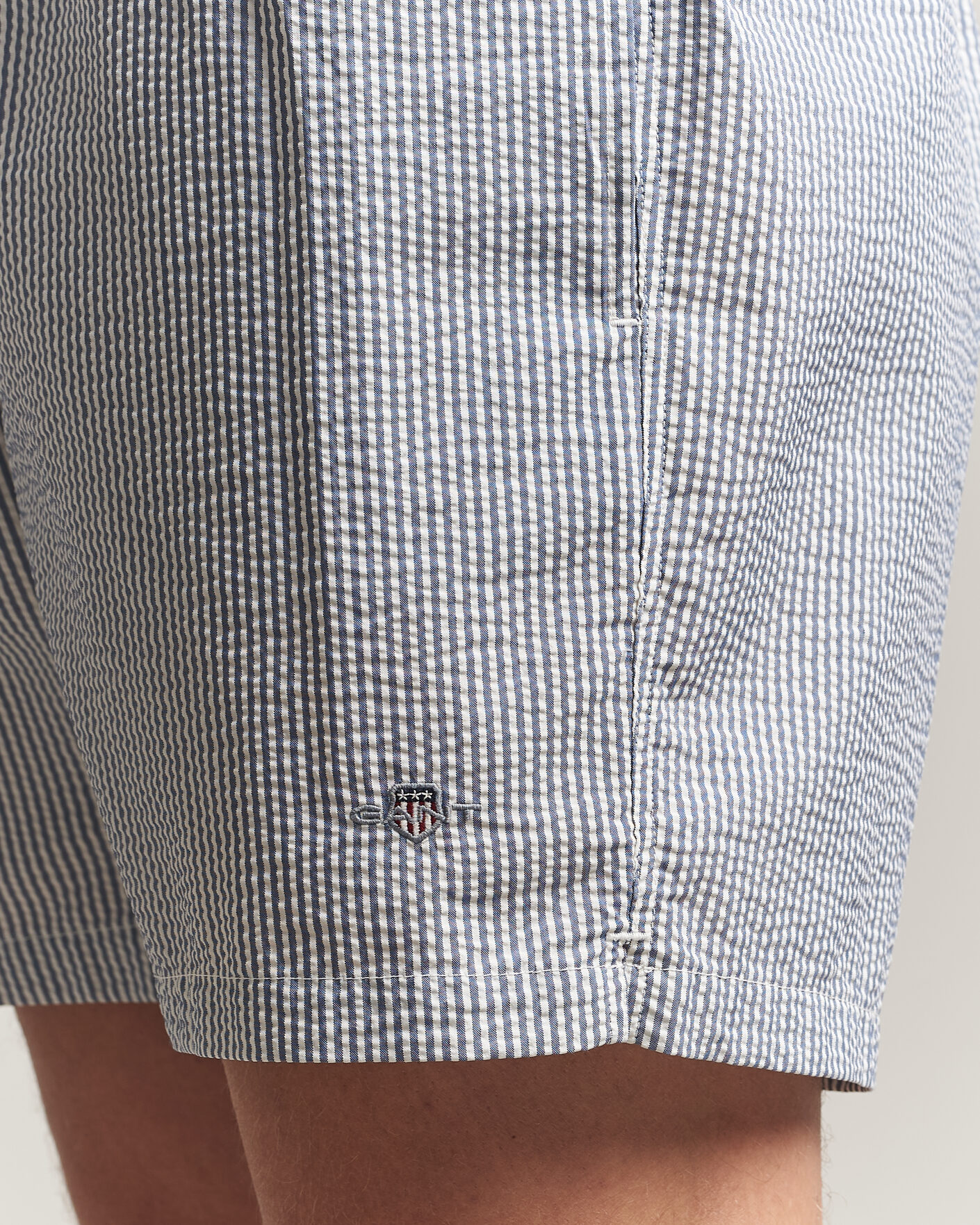 Homme | Maillots De Bain | Gant | Seersucker Striped Swimshorts Vintage Blue