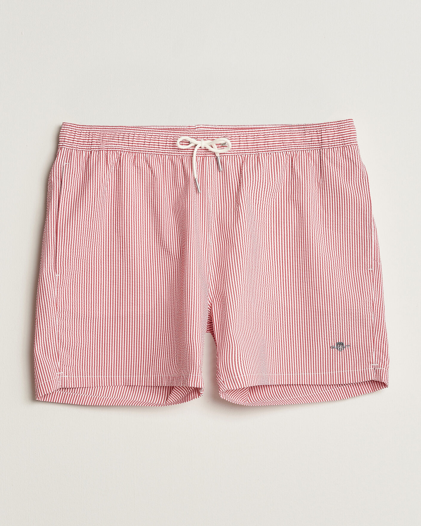 Homme | Maillots De Bain | GANT | Seersucker Striped Swimshorts Rose Red