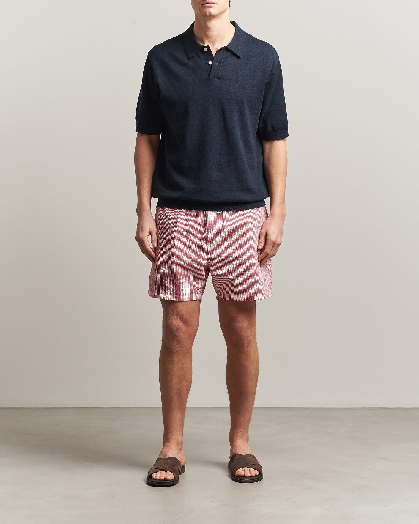 Homme | Maillots De Bain | Gant | Seersucker Striped Swimshorts Rose Red