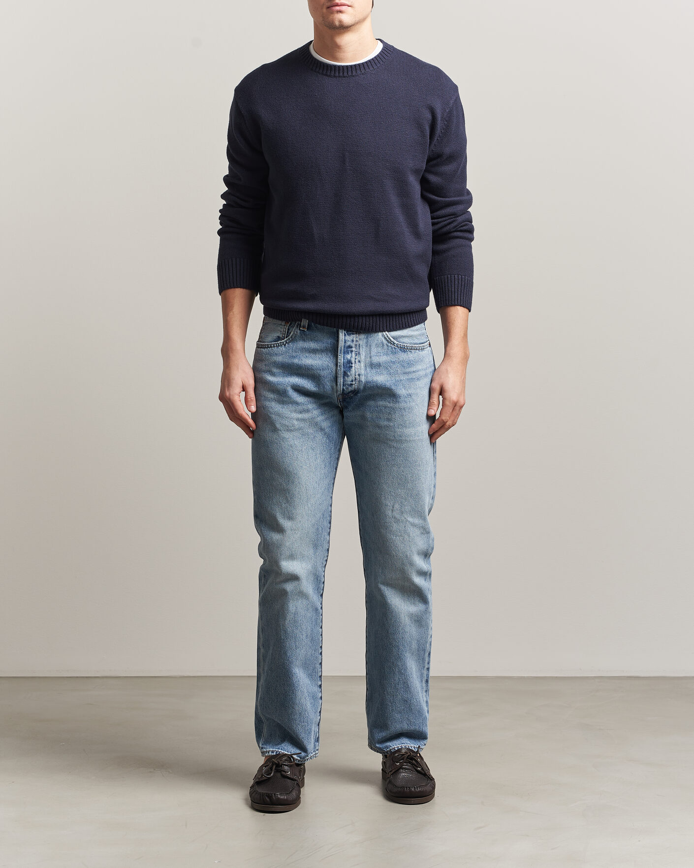 Homme | Pulls Et Tricots | Gant | Cotton/Cashmere Knitted Sweater Evening Blue
