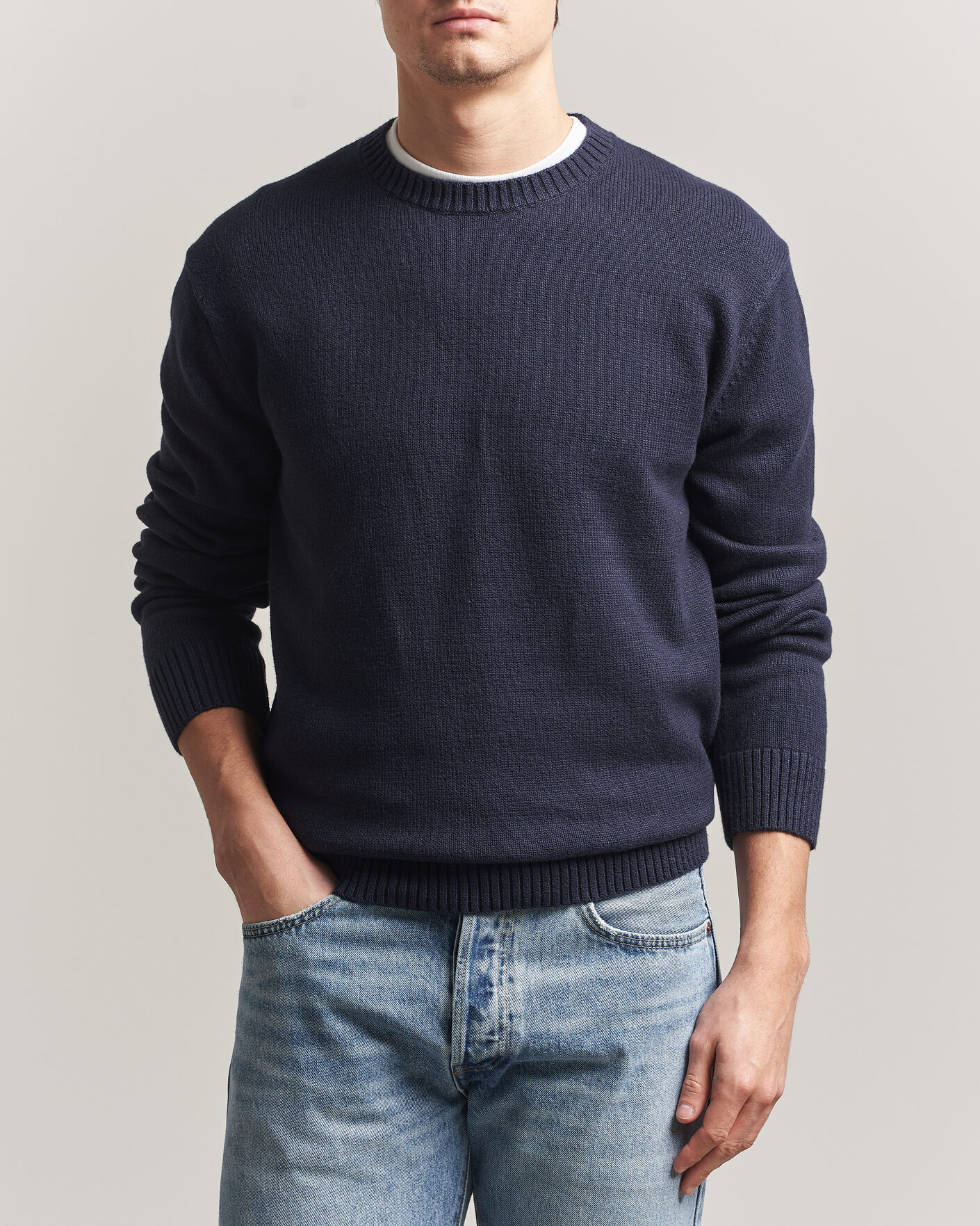 Homme | Pulls Et Tricots | Gant | Cotton/Cashmere Knitted Sweater Evening Blue