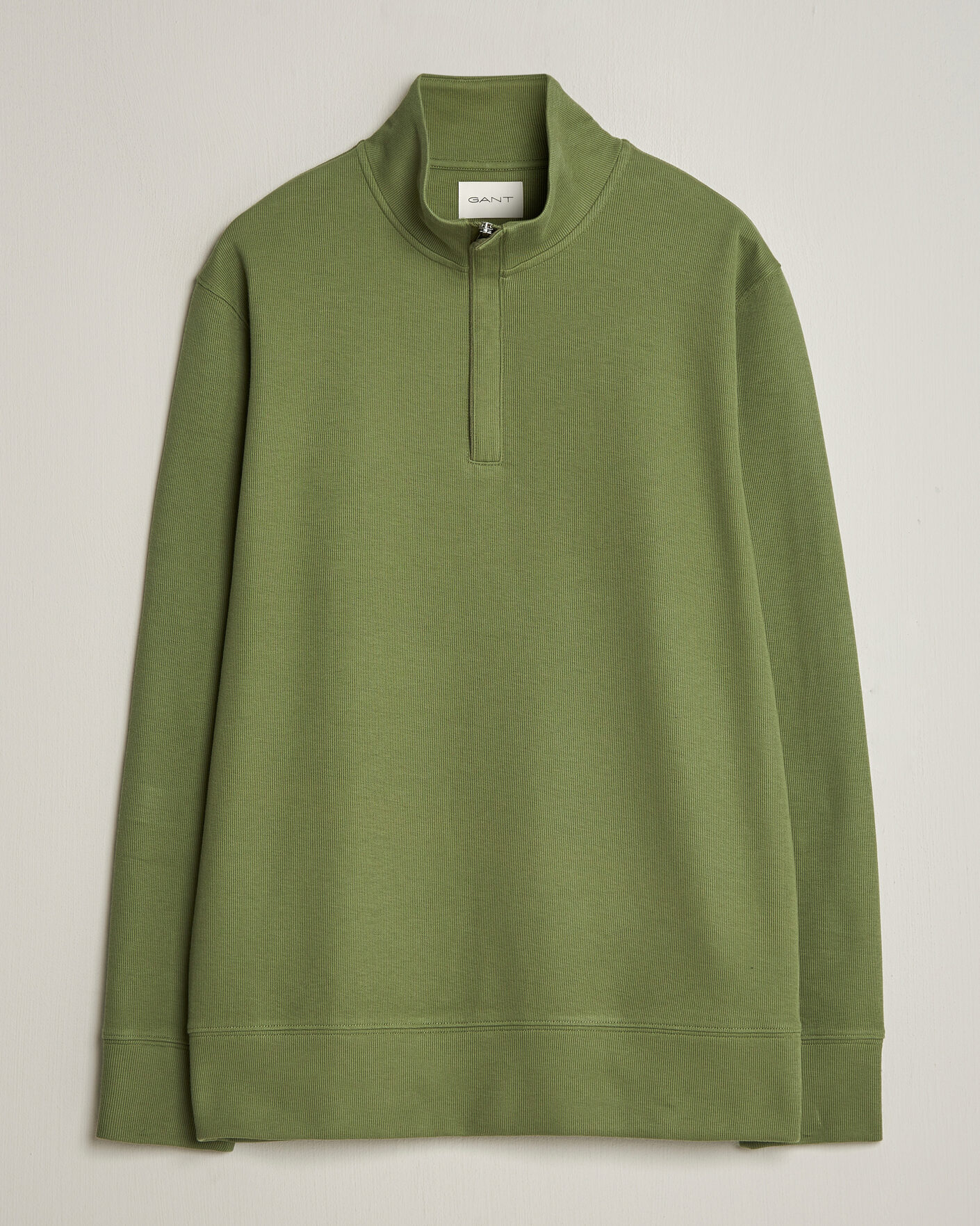 Homme | Pulls Et Tricots | Gant | Light Sacker Rib Half Zip Dry Herb Green