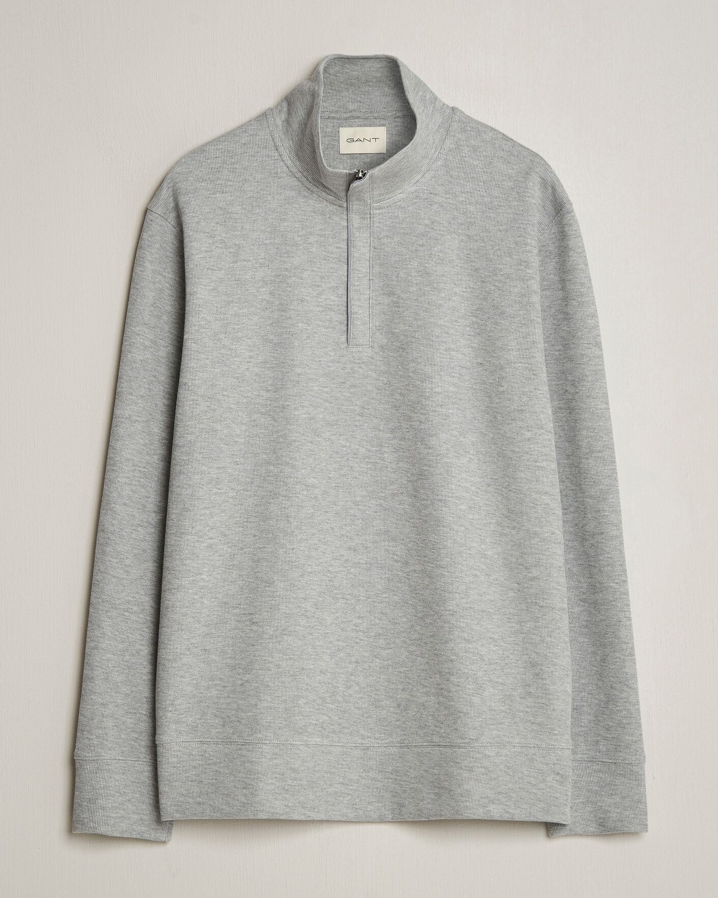 Homme | Pulls Et Tricots | Gant | Light Sacker Rib Half Zip Grey Melange