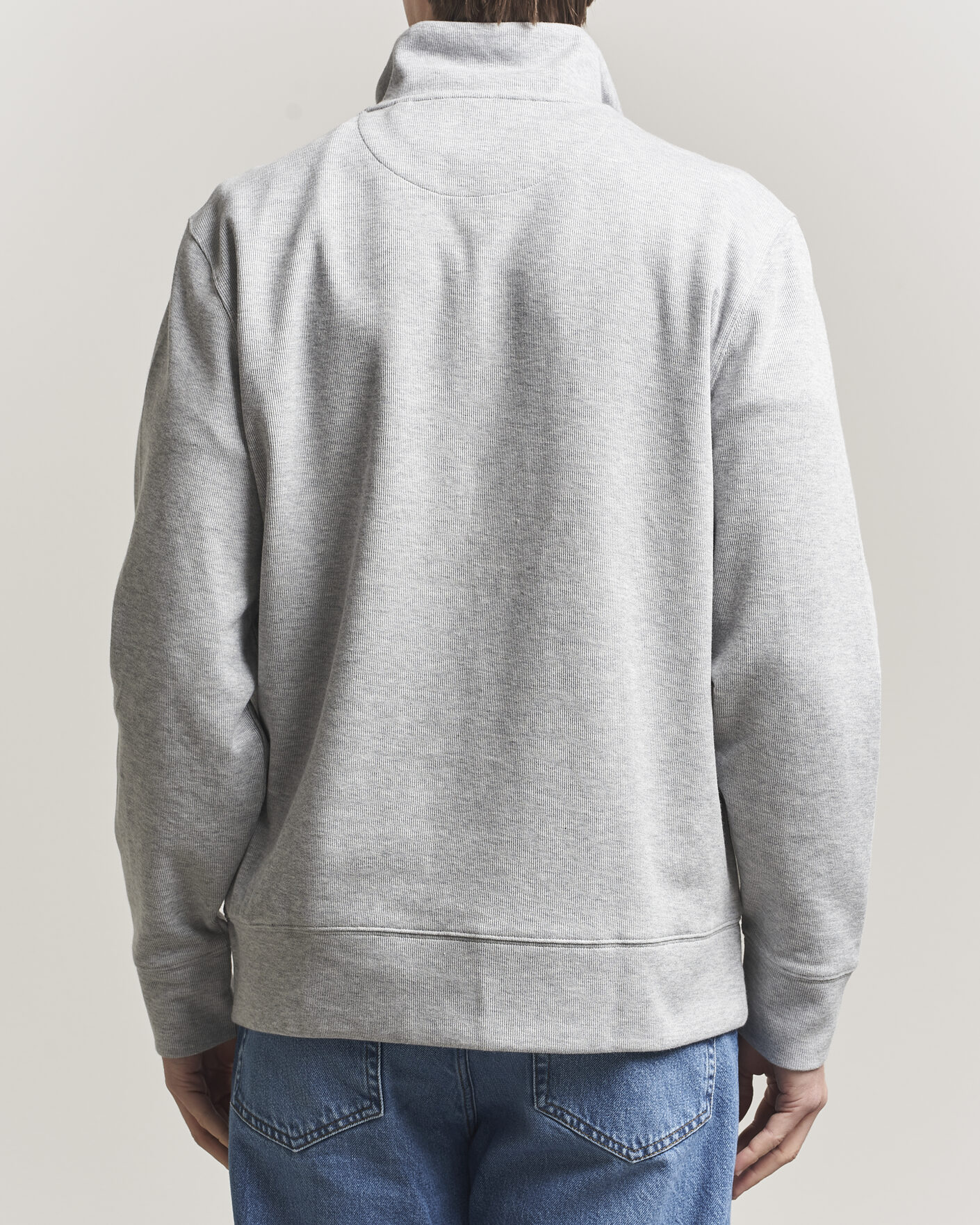 Homme | Pulls Et Tricots | Gant | Light Sacker Rib Half Zip Grey Melange
