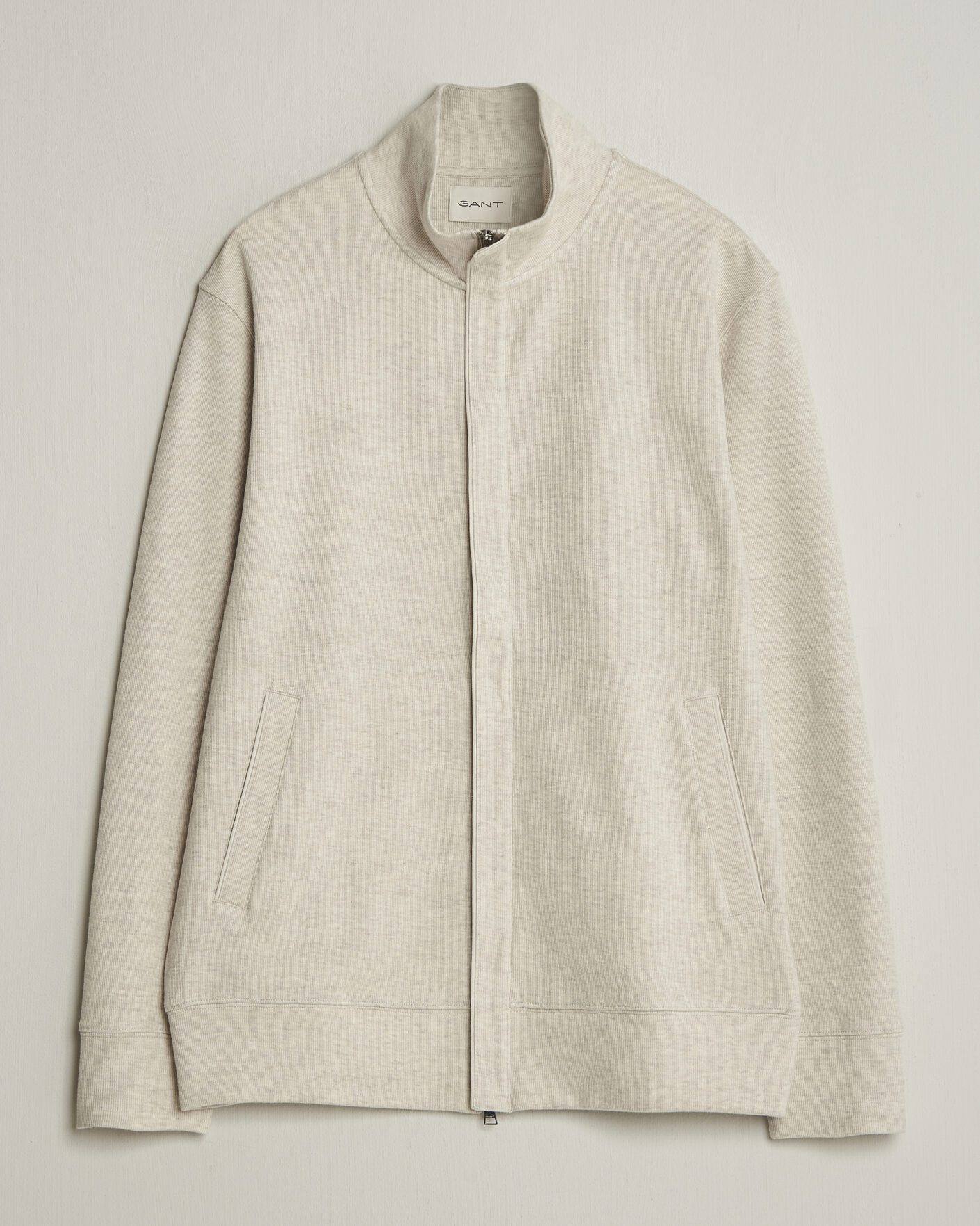 Homme | Pulls Et Tricots | Gant | Light Sacker Rib Full Zip Seed Melange