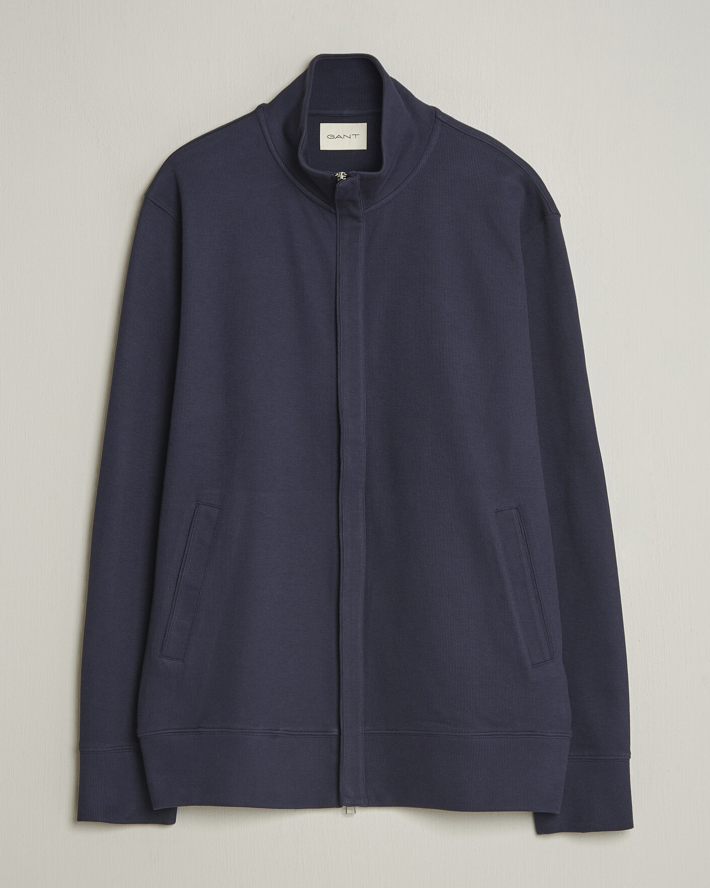 Homme | Pulls Et Tricots | Gant | Light Sacker Rib Full Zip Evening Blue