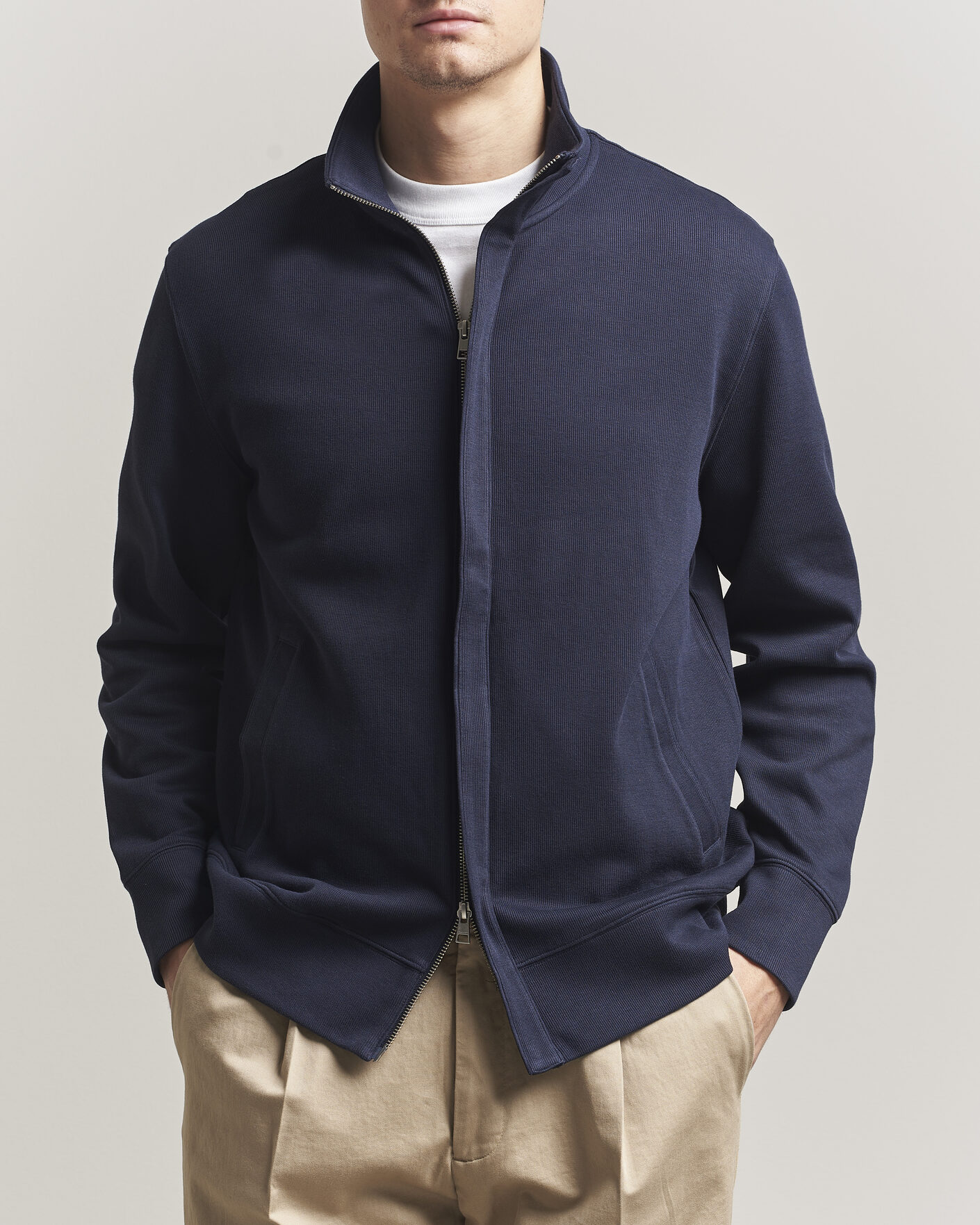 Homme | Pulls Et Tricots | GANT | Light Sacker Rib Full Zip Evening Blue