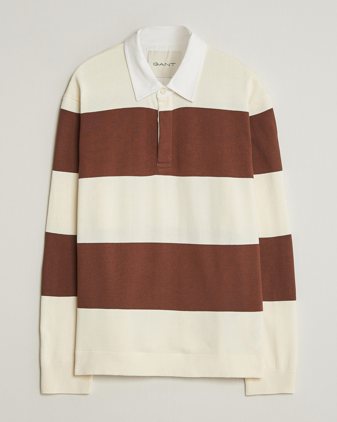 Homme | Pulls Et Tricots | Gant | Barstriped Knitted Rugger Cream/Brown