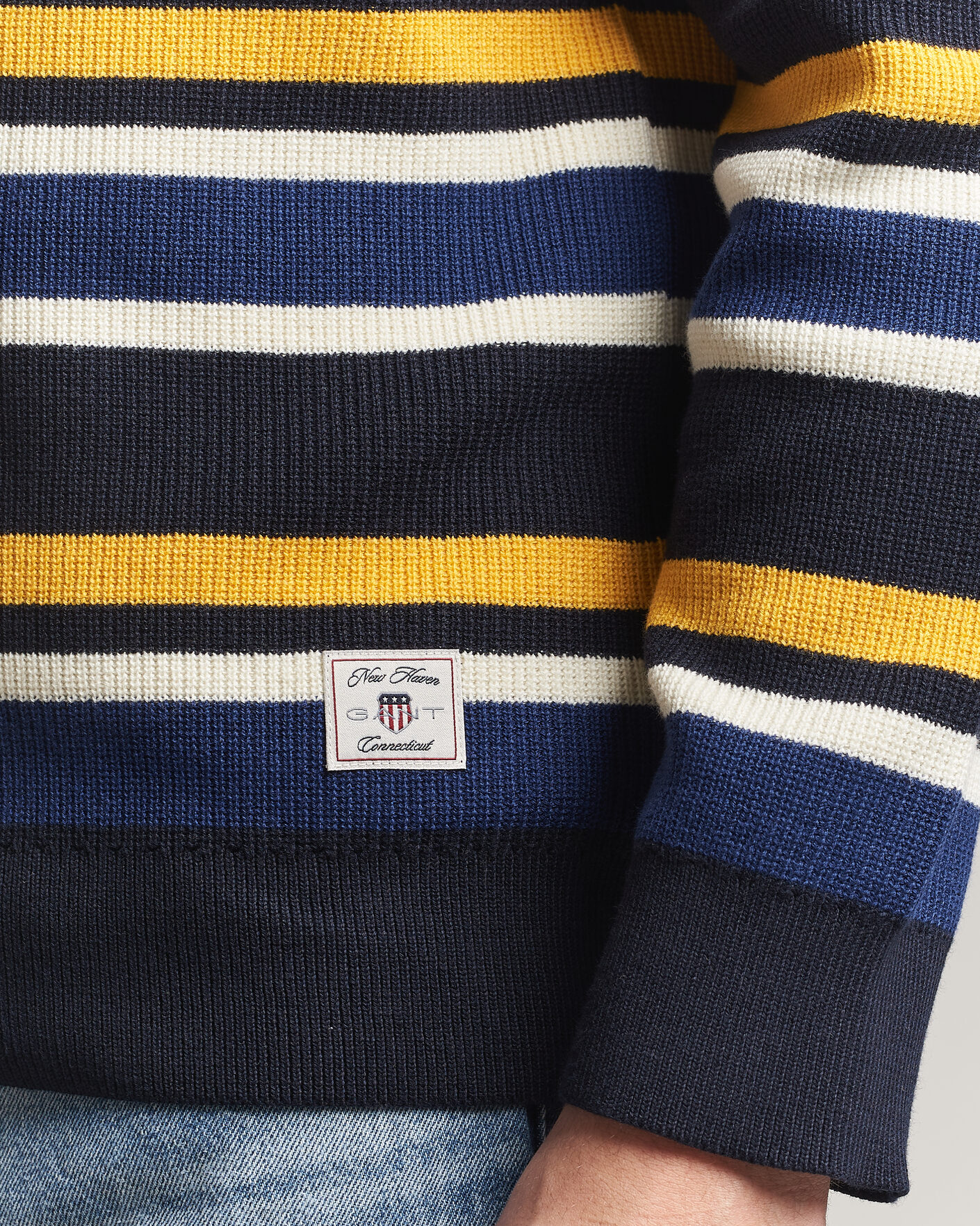 Homme | Pulls Et Tricots | GANT | Multisptriped Knitted Rugger Evening Blue