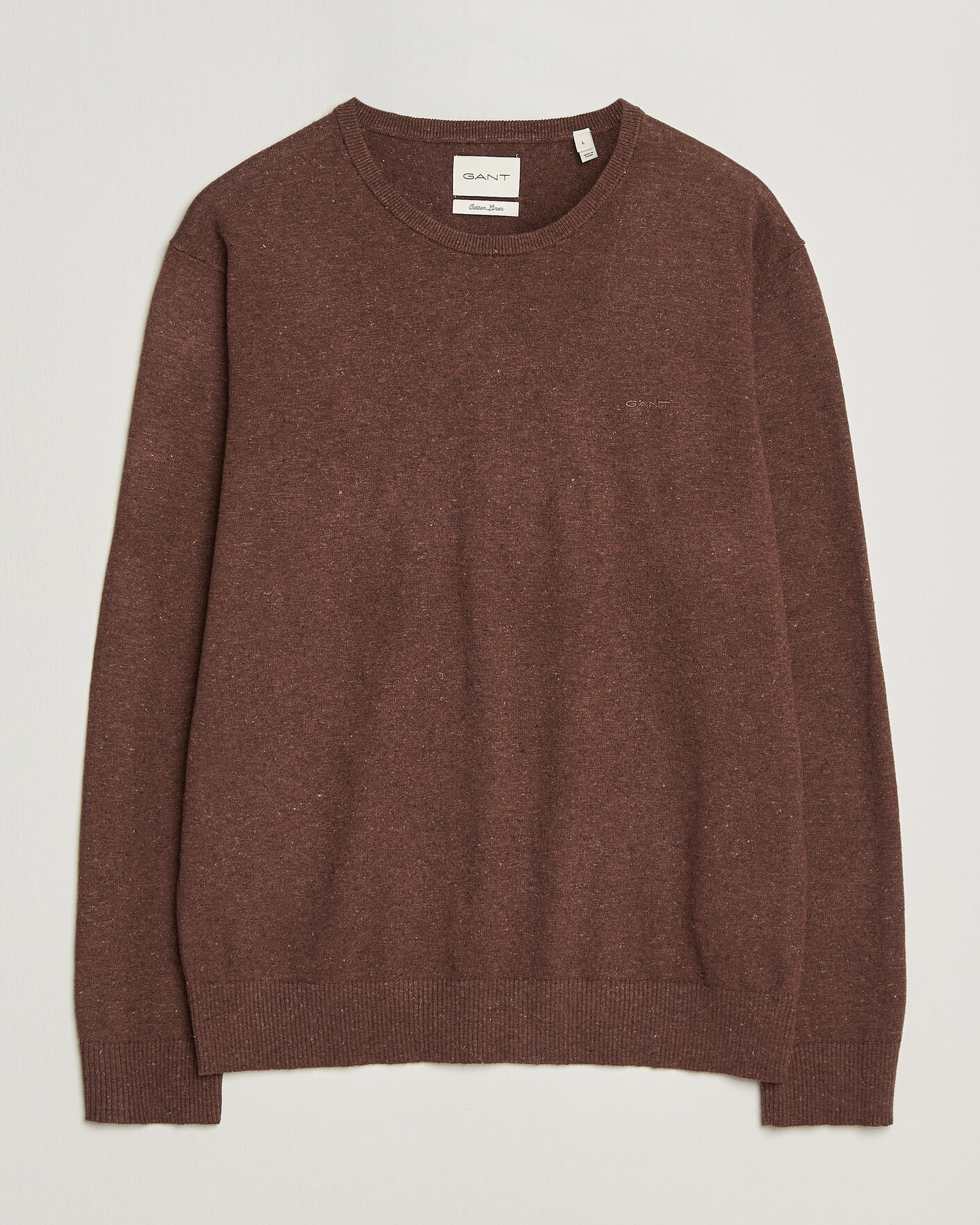 Homme | Pulls Et Tricots | Gant | Cotton/Linen Slub Knitted Sweater Hazelnut Melange