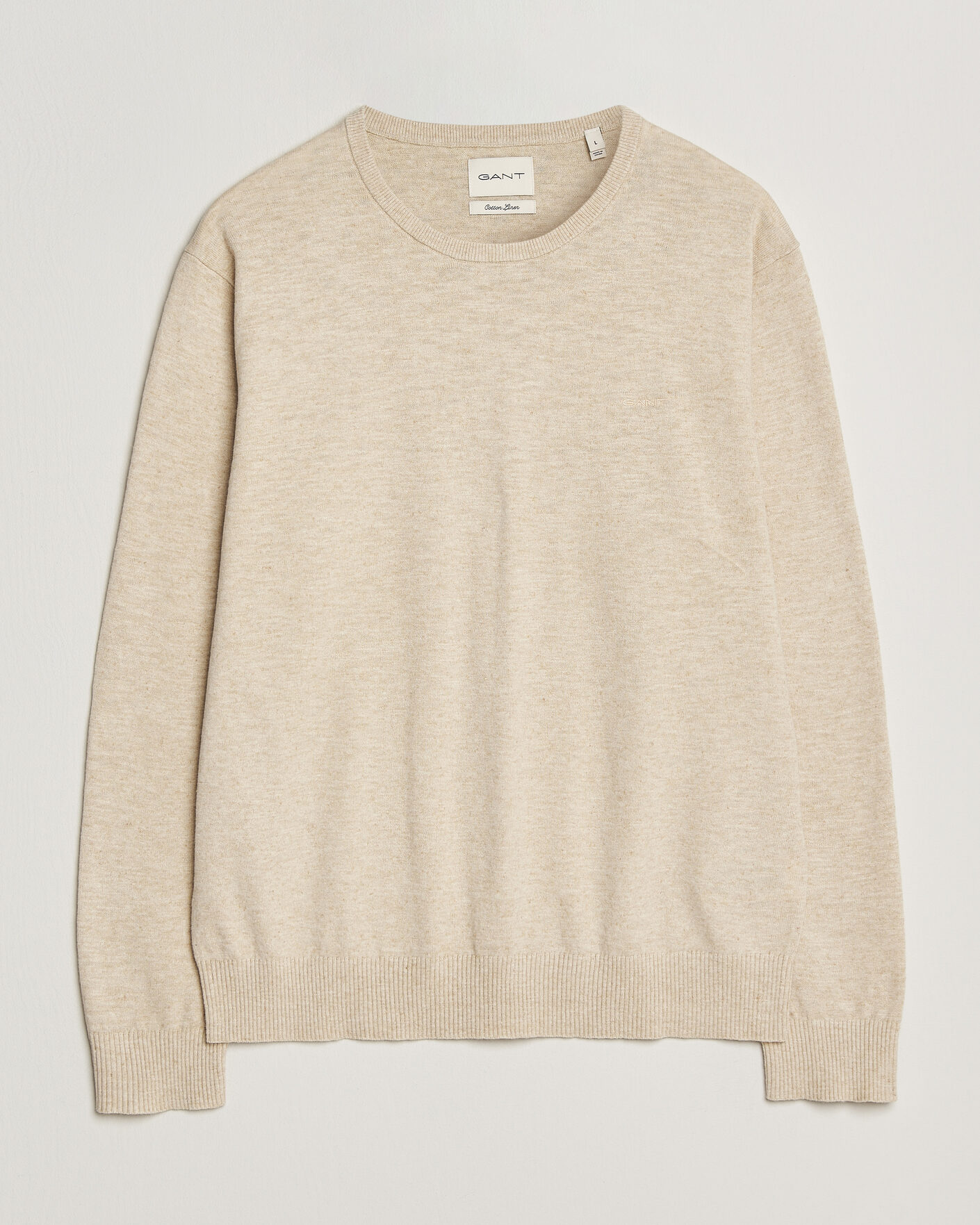 Homme | Pulls Et Tricots | Gant | Cotton/Linen Slub Knitted Sweater Seed Melange