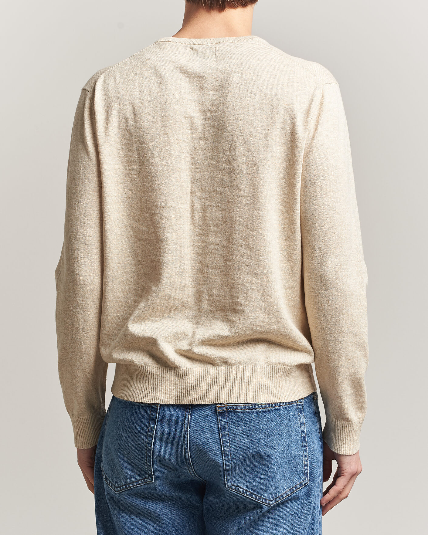 Homme | Pulls Et Tricots | Gant | Cotton/Linen Slub Knitted Sweater Seed Melange