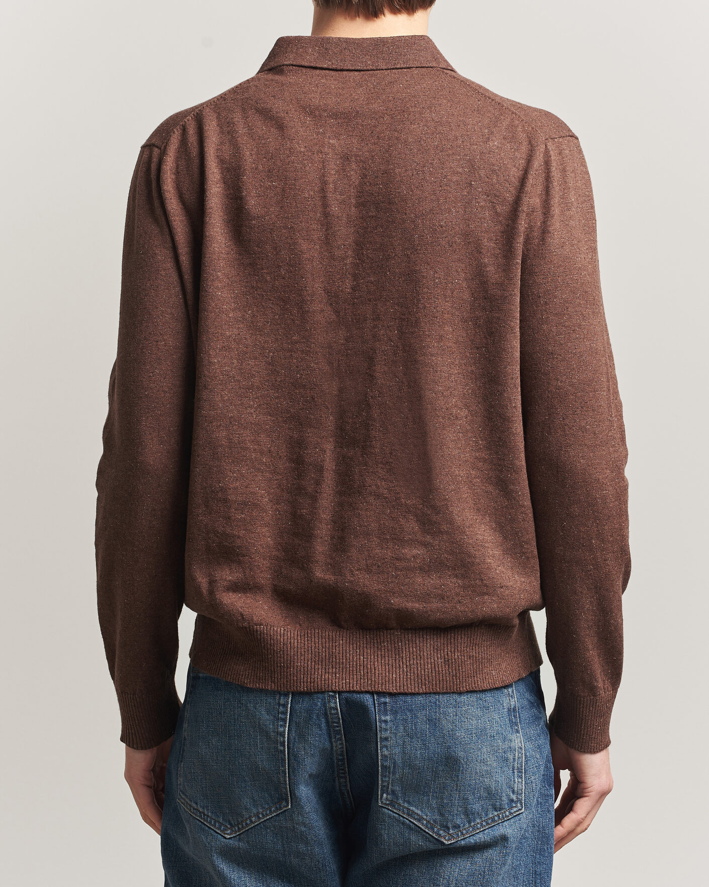 Homme | Pulls Et Tricots | GANT | Cotton/Linen Slub Knitted Polo Hazelnut Melange