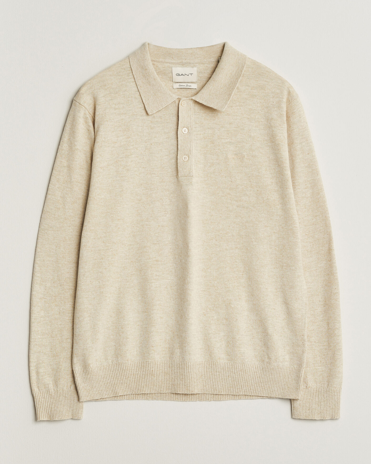 Homme | Pulls Et Tricots | Gant | Cotton/Linen Slub Knitted Polo Seed Melange