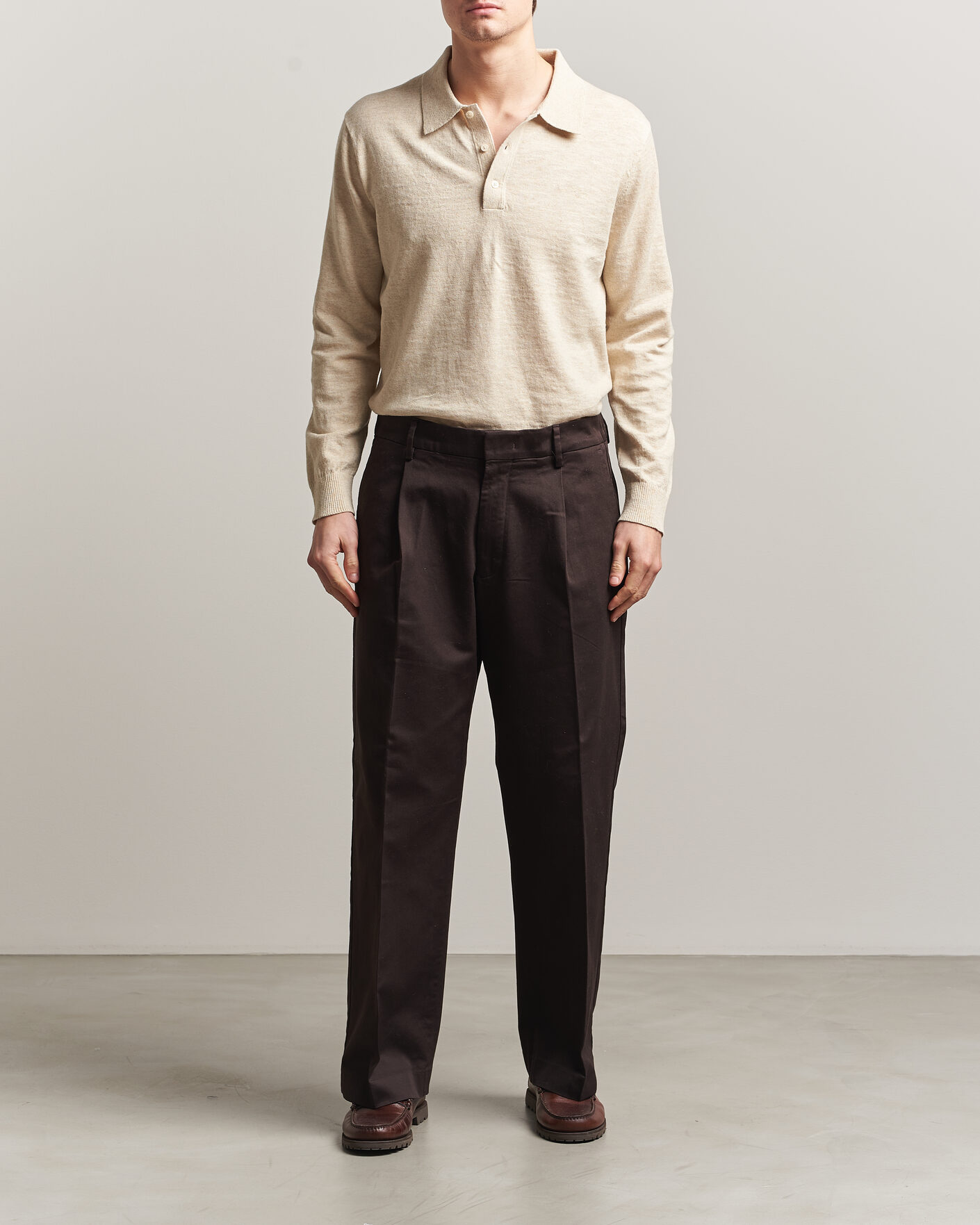 Homme | Pulls Et Tricots | Gant | Cotton/Linen Slub Knitted Polo Seed Melange
