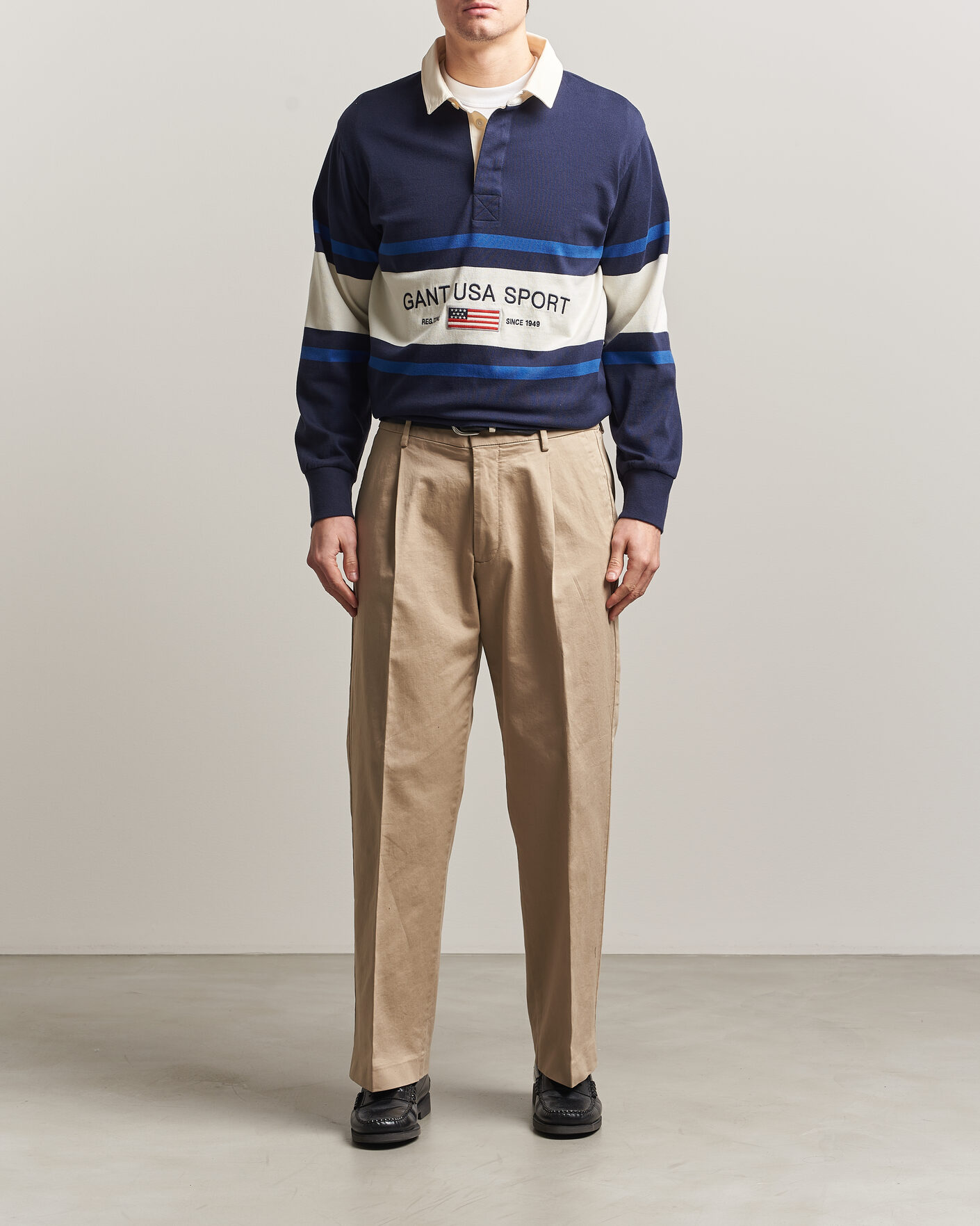 Homme | Pulls Et Tricots | GANT | Striped Rugger Evening Blue