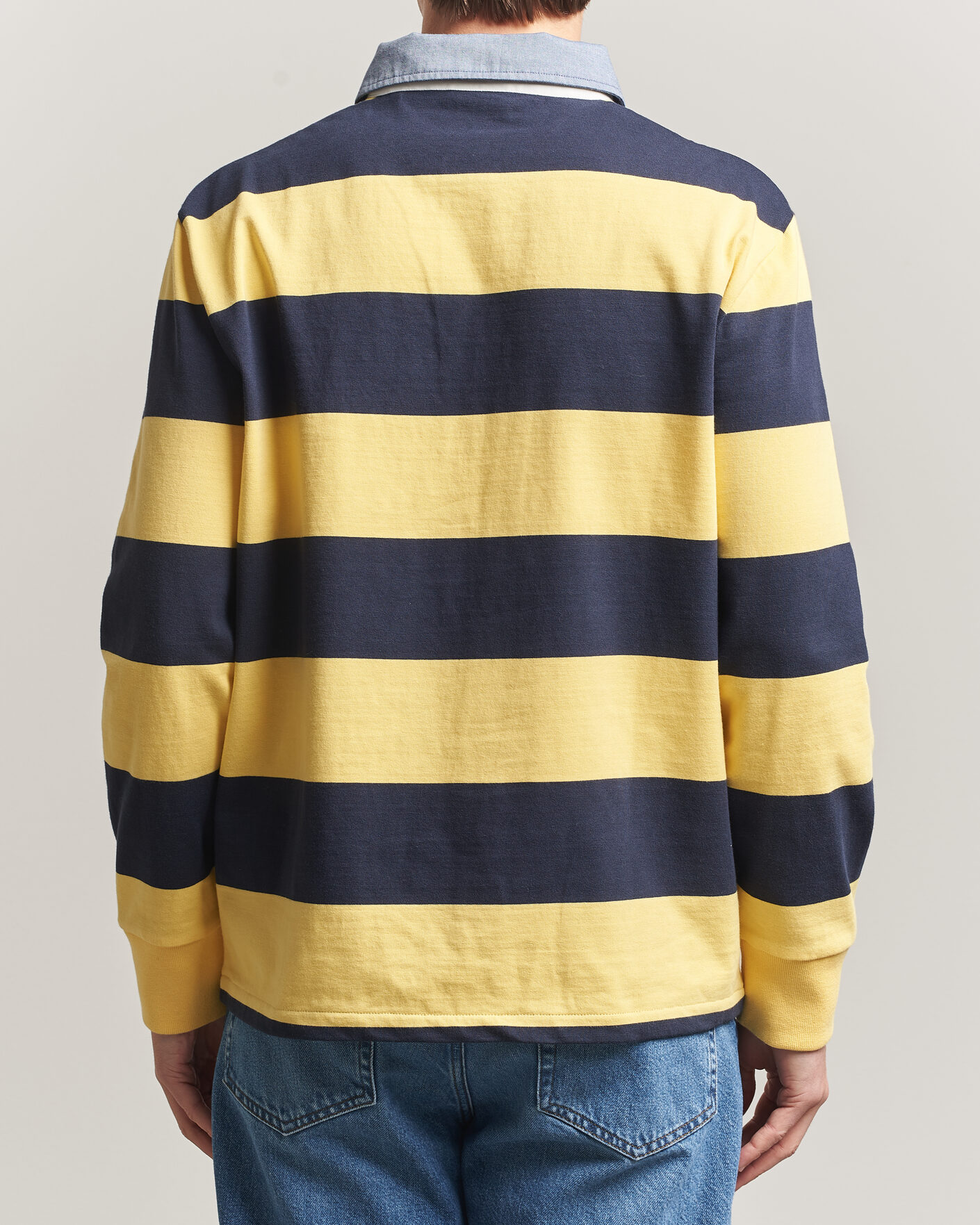 Homme | Pulls Et Tricots | Gant | Chambray Striped Heavy Rugger Banana Yellow