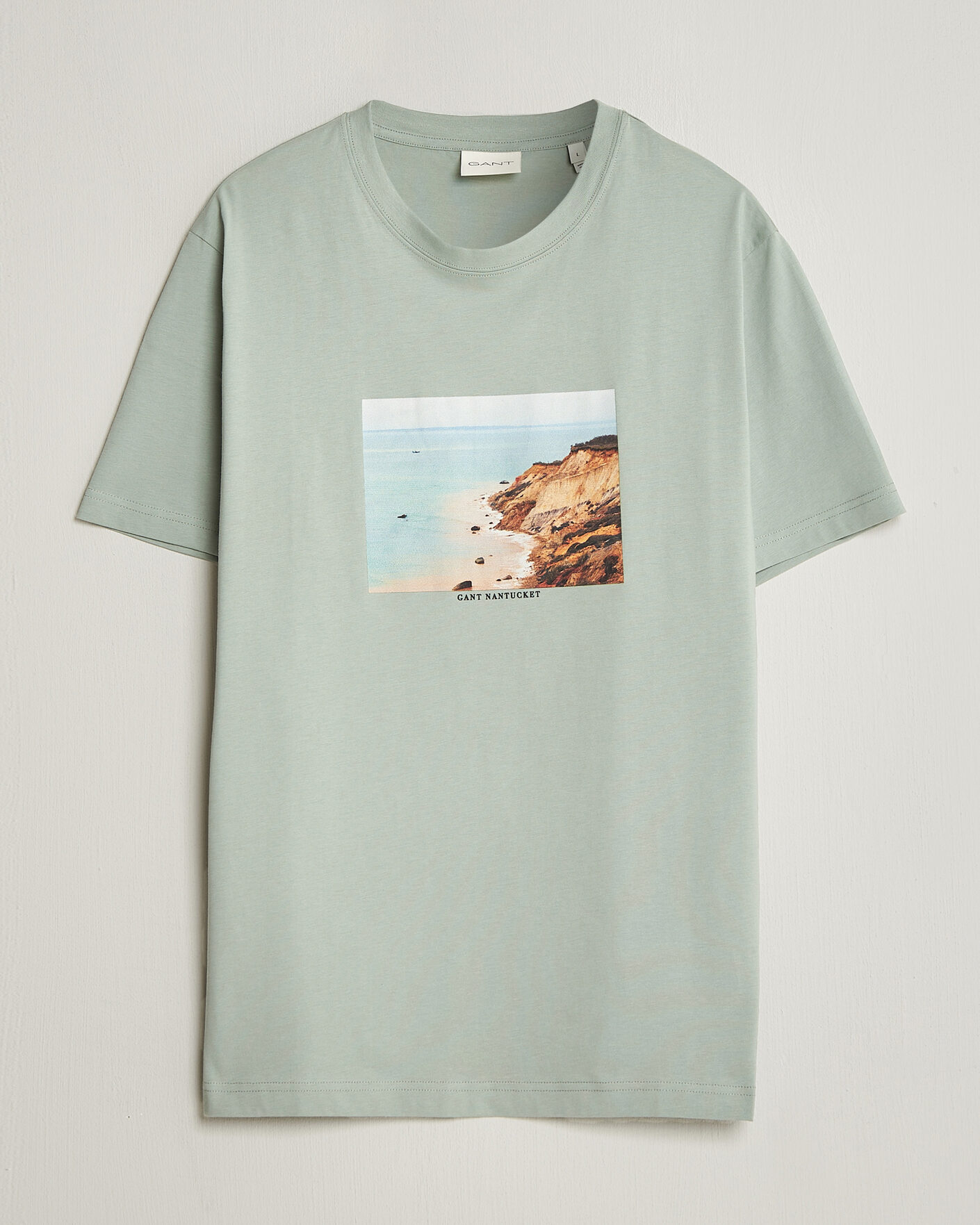 Homme | T-shirts | GANT | Scenery Graphic Crew Neck T-Shirt Ceramic Grey