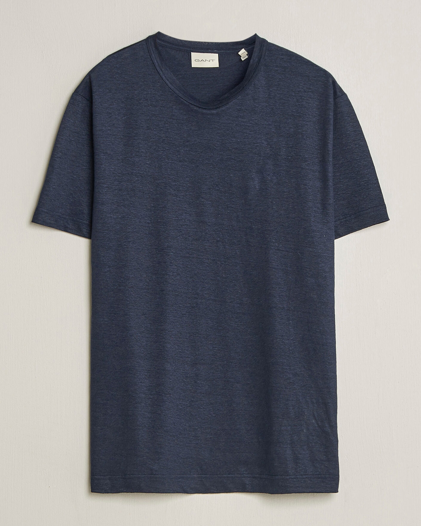 Homme | T-shirts | Gant | Linen T-Shirt Evening Blue